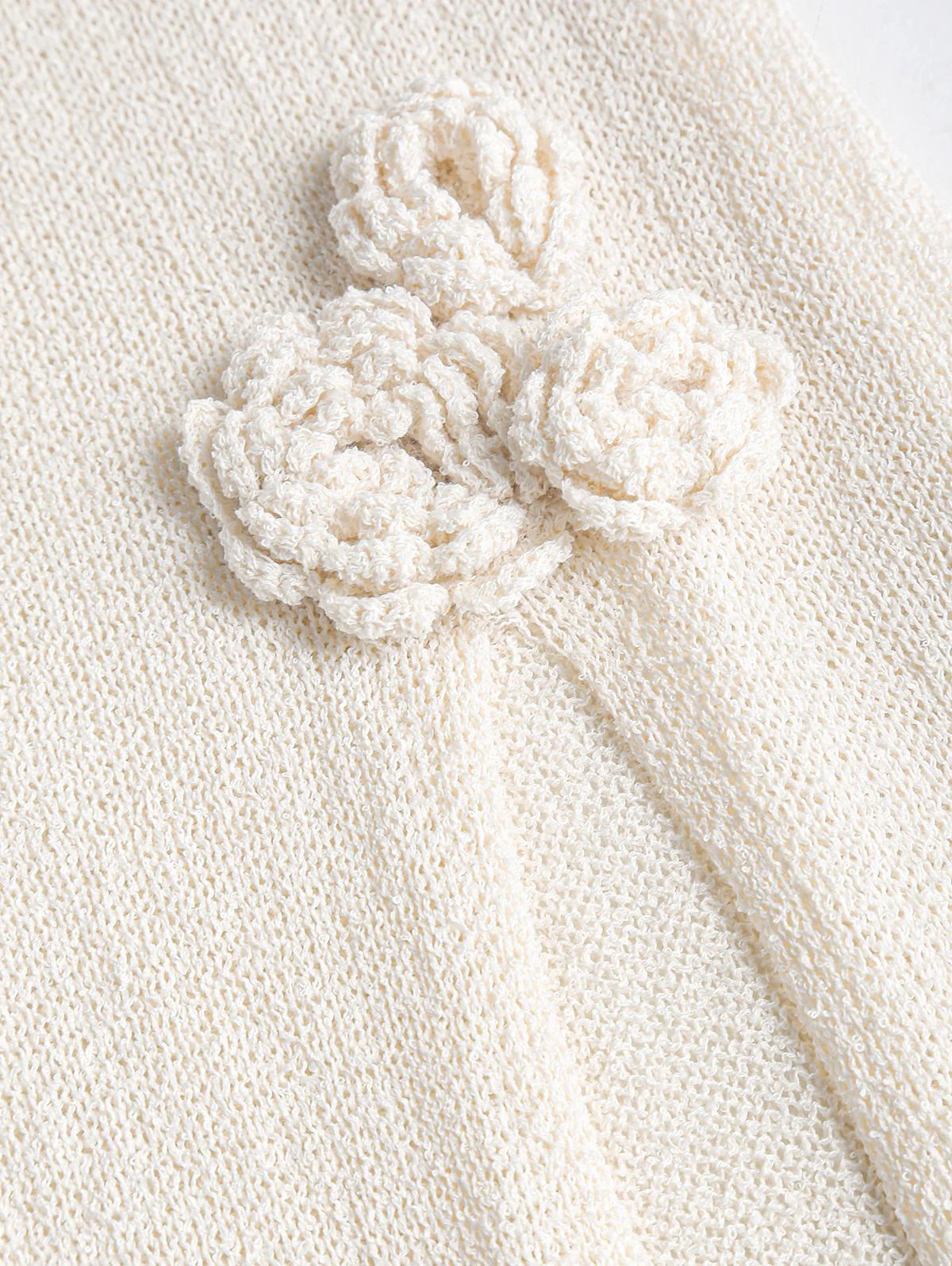 Rückenfreies Neckholder-Maxikleid mit 3D-Blumenmuster und Schlitz am Oberschenkel, Strandüberzug aus Strick - Image 8