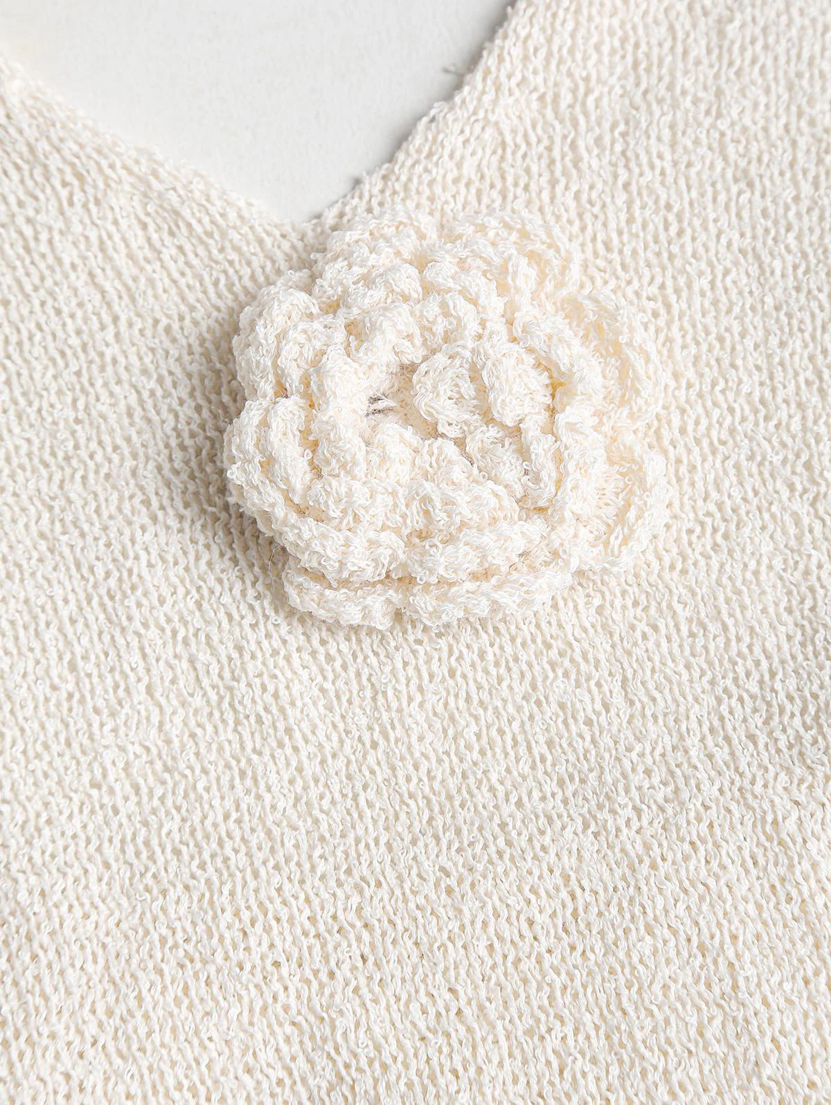 Rückenfreies Neckholder-Maxikleid mit 3D-Blumenmuster und Schlitz am Oberschenkel, Strandüberzug aus Strick - Image 9
