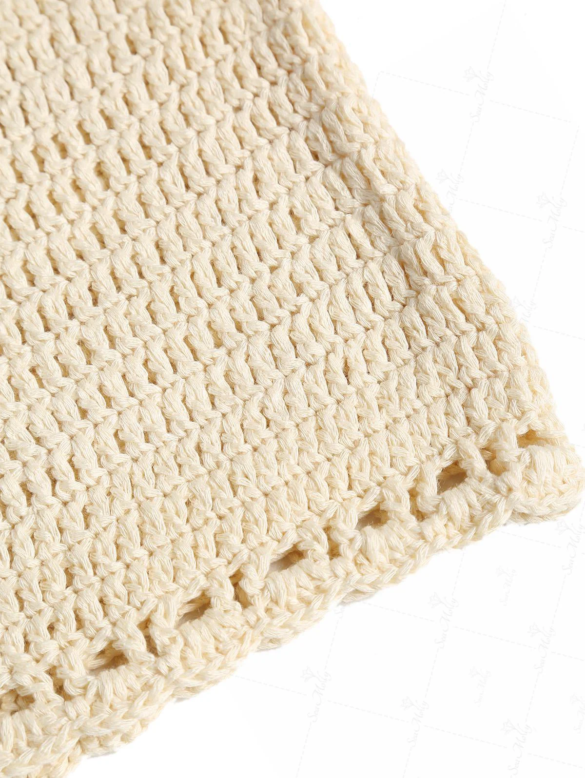 Vintage Häkelstrick Low Rise Strand Cover Up Mini Shorts - Image 6