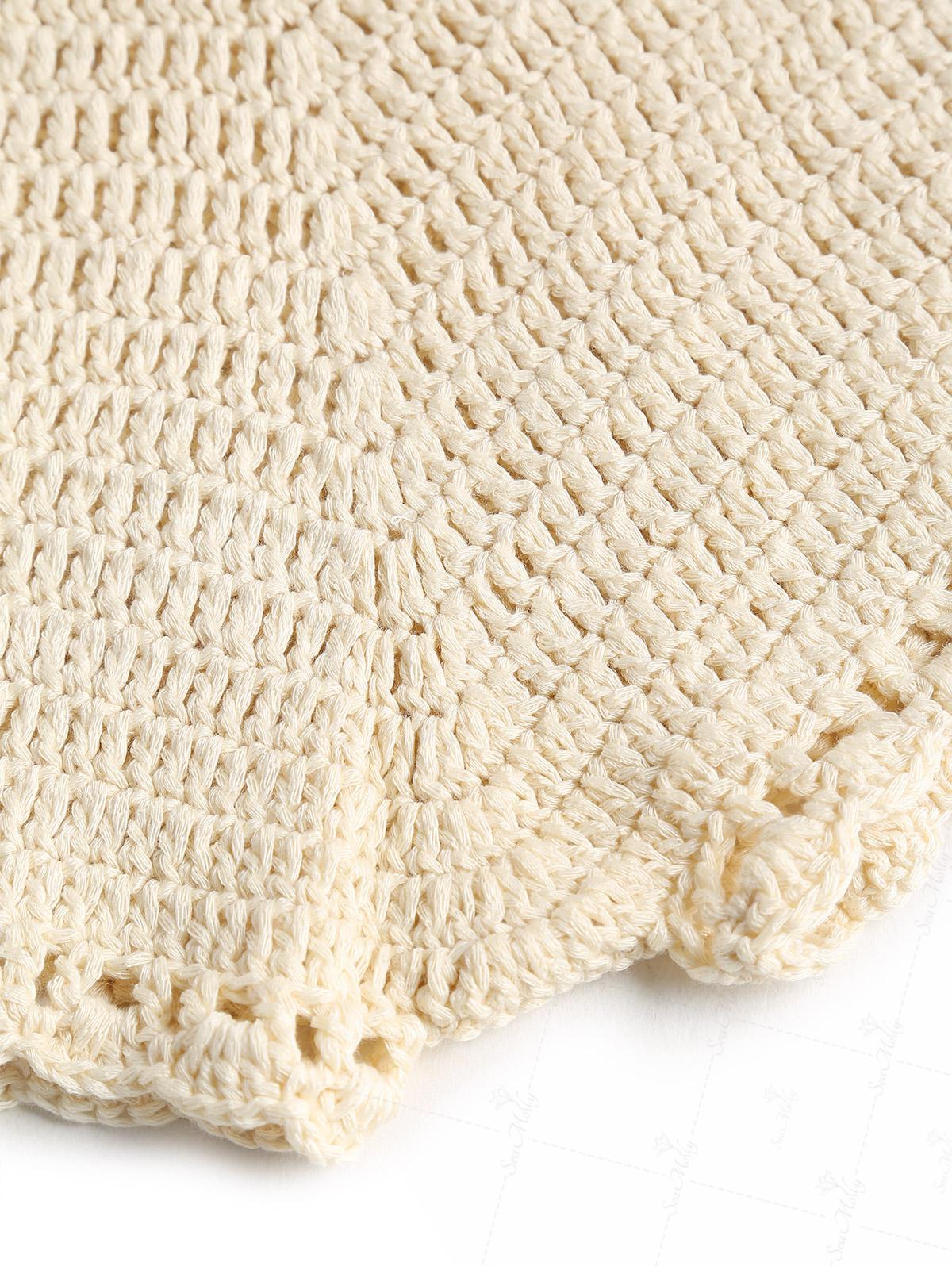 Vintage Häkelstrick Low Rise Strand Cover Up Mini Shorts - Image 8