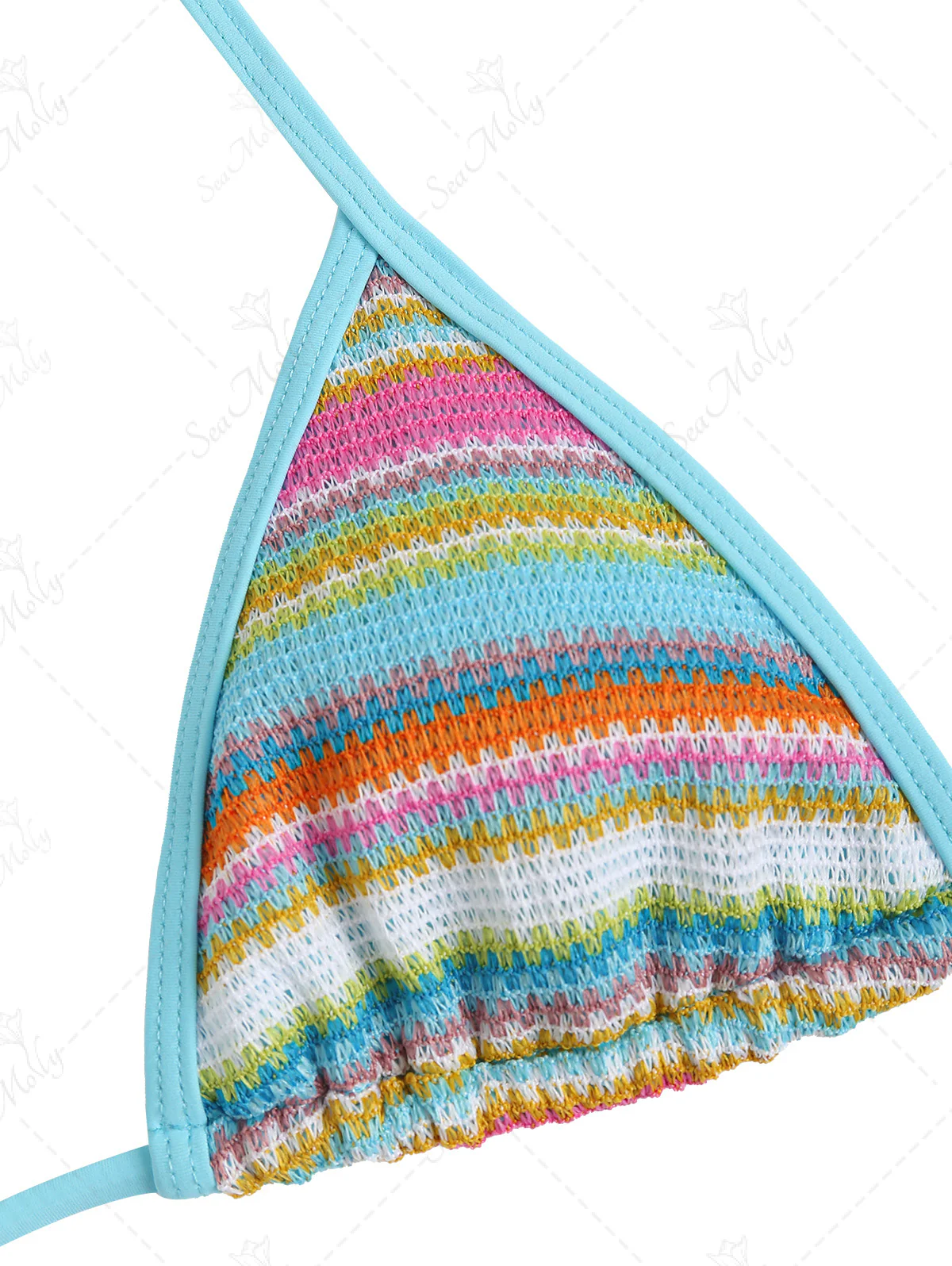 Seamolly – Triangel-Bikiniset mit Neckholder und Farbblock-Streifen - Image 3