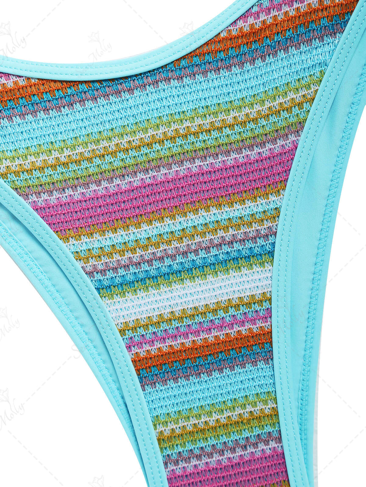 Seamolly – Triangel-Bikiniset mit Neckholder und Farbblock-Streifen - Image 4