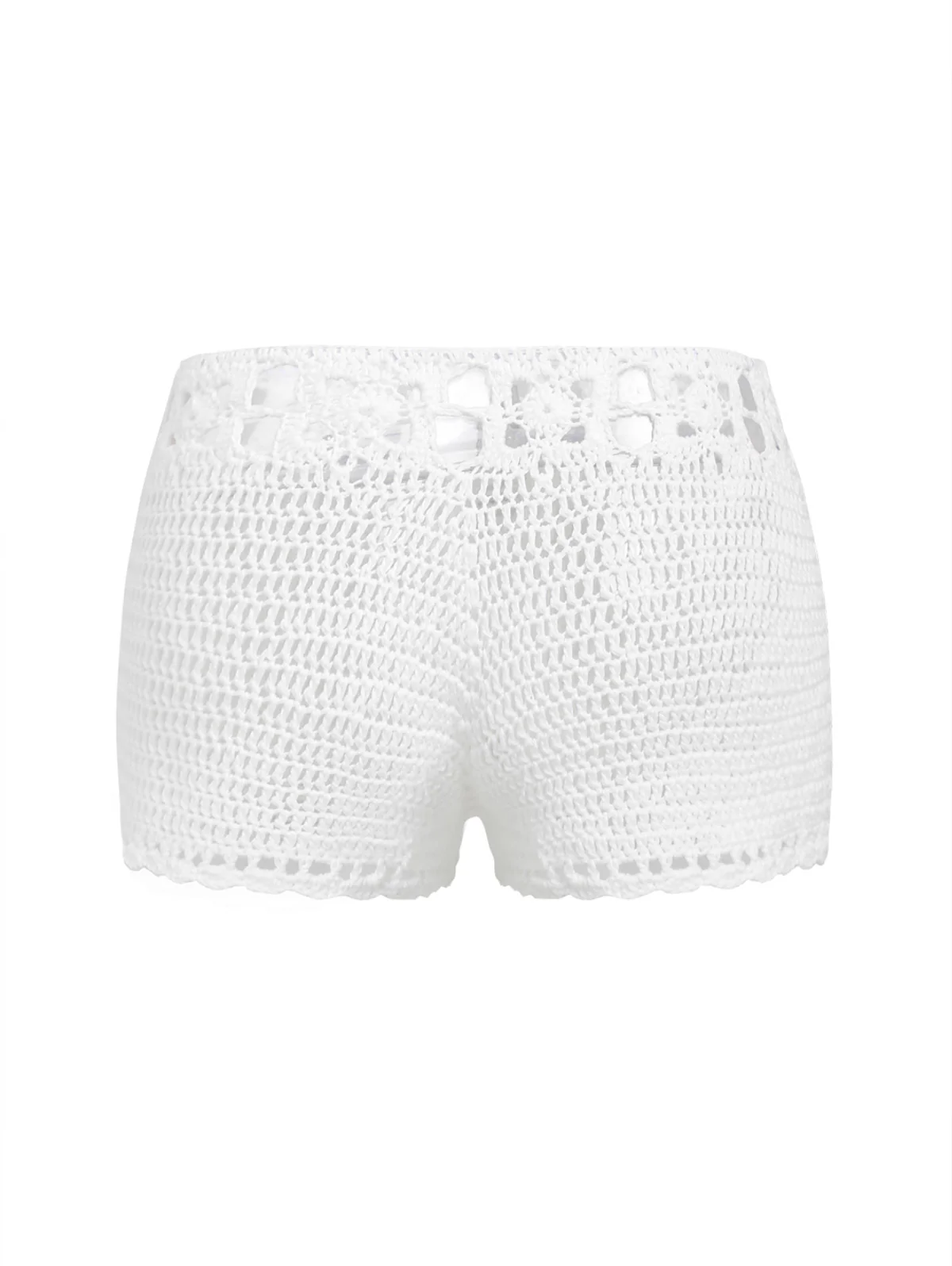 Vintage Häkelstrick Low Rise Strand Mini Shorts - Image 9