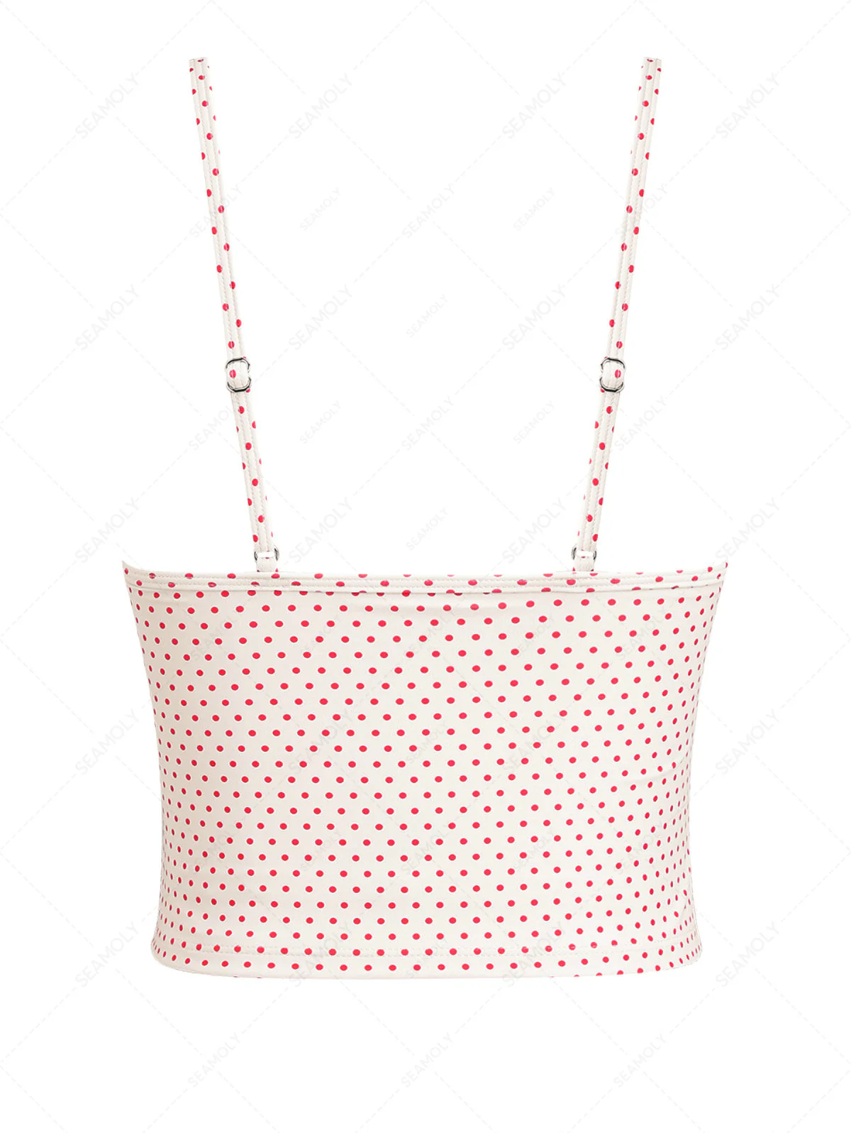 Crystal Cream – Bikini-Tankini-Oberteil aus Spitze im Vintage-Stil mit Punkten - Image 11