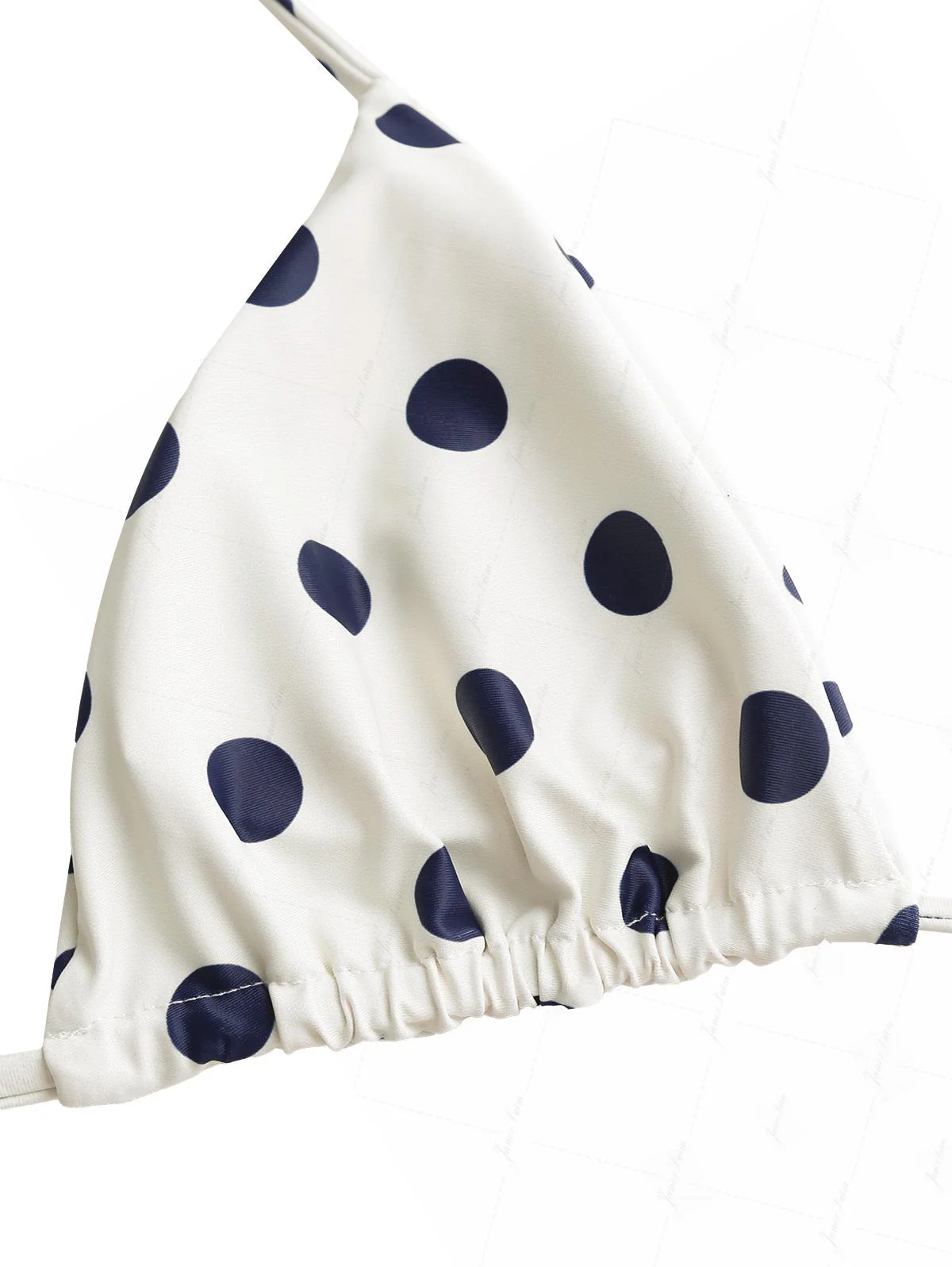 Crystal Cream Vintage Polka Dot Reversible Halter Triangle Bikini Set - Image 12