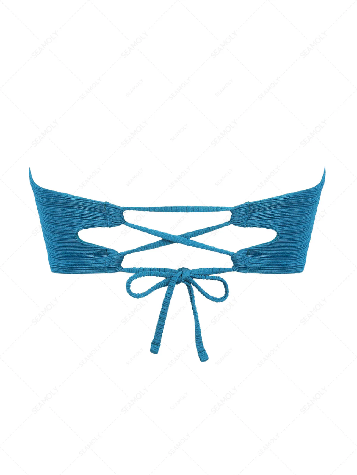 Dunkelgrünes Bandeau-Bikinioberteil mit U-Ring aus Metall - Image 5