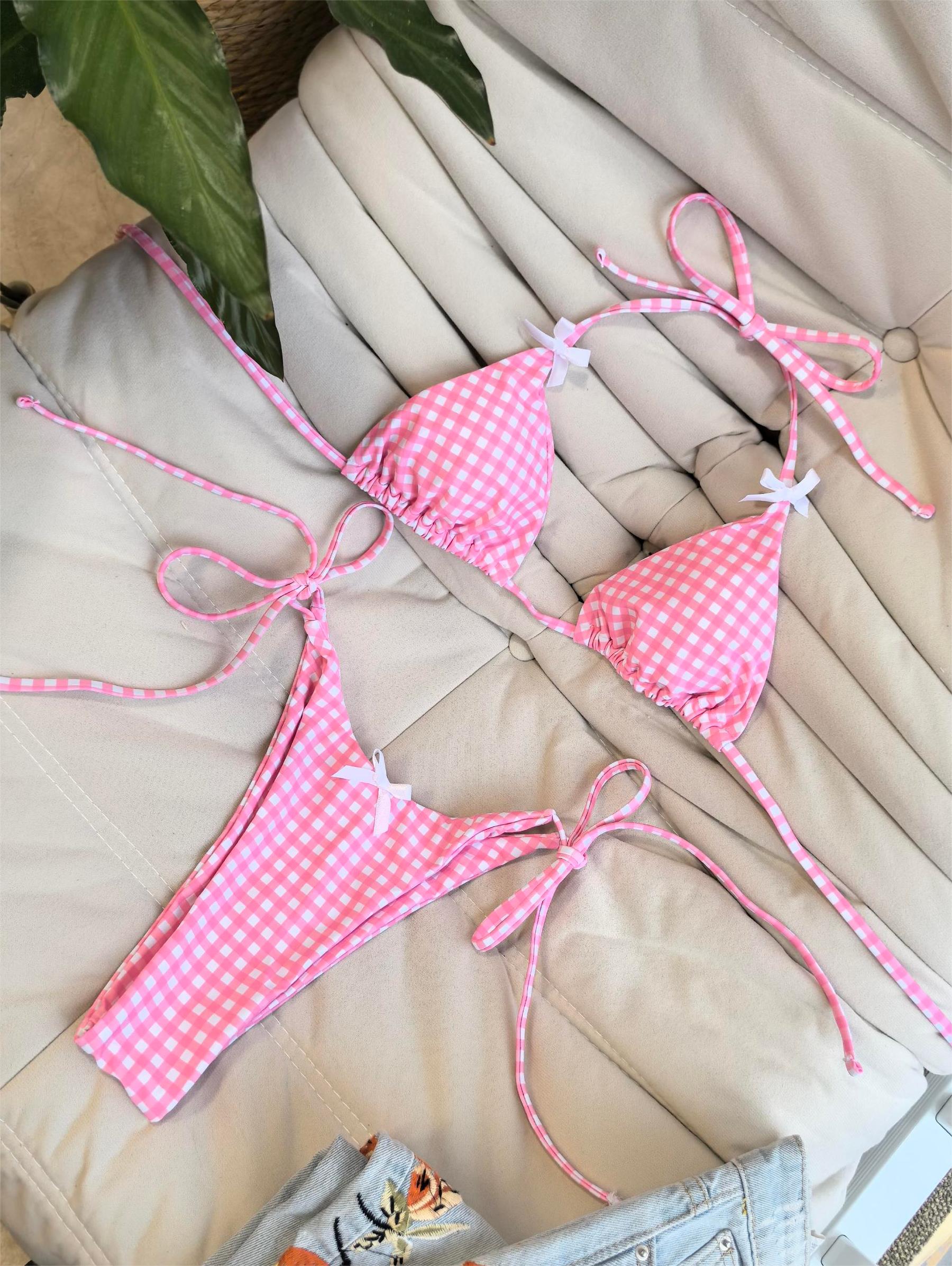 Seamolly – Rosa Bikini-Set mit Neckholder, Triangel und Schleife und seitlichem Bindeband - Image 3