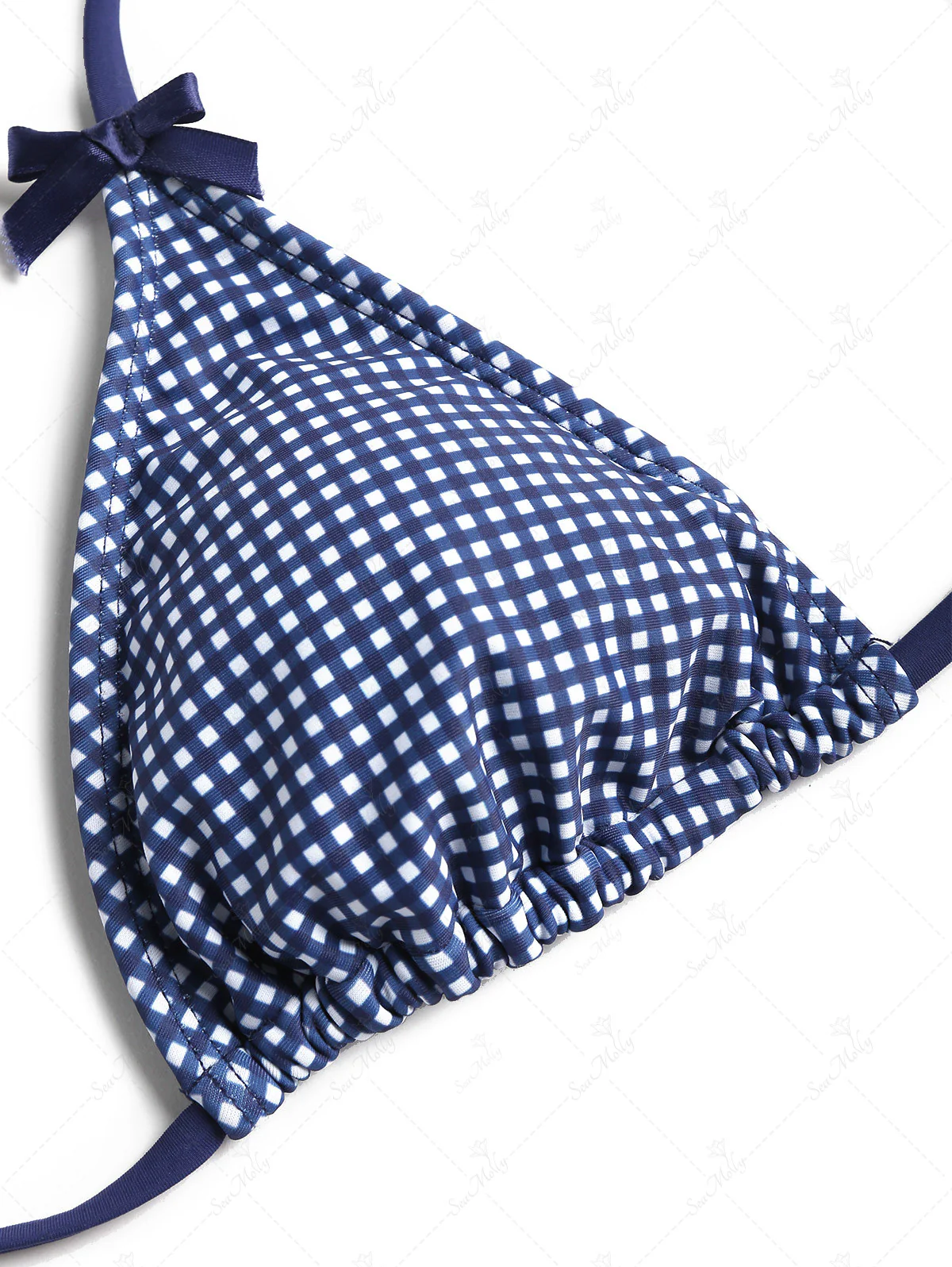 Seamolly Triangel-Bikini-Set mit Vintage-Gingham-Muster und Schleifendekor - Image 5