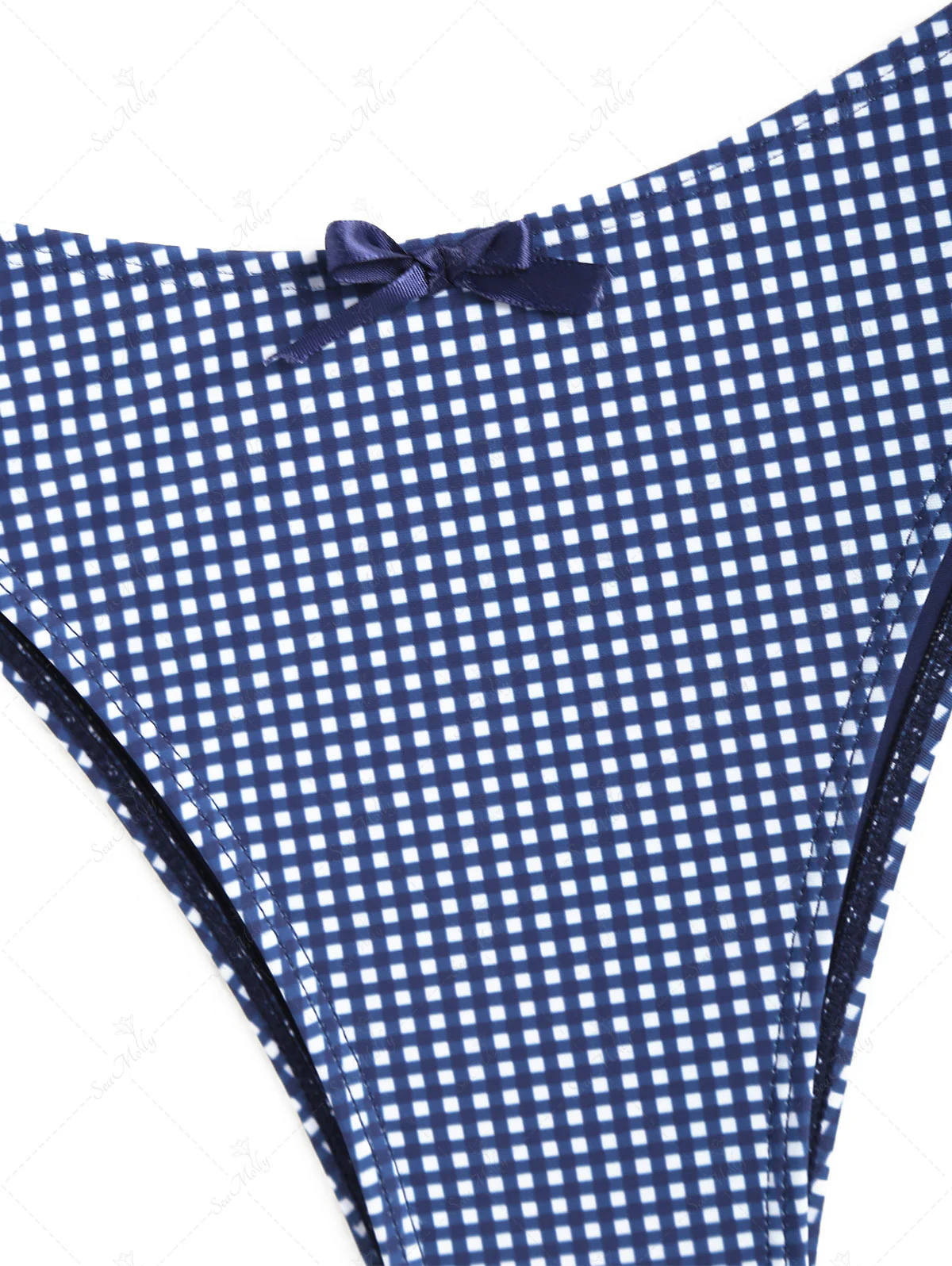 Seamolly Triangel-Bikini-Set mit Vintage-Gingham-Muster und Schleifendekor - Image 6