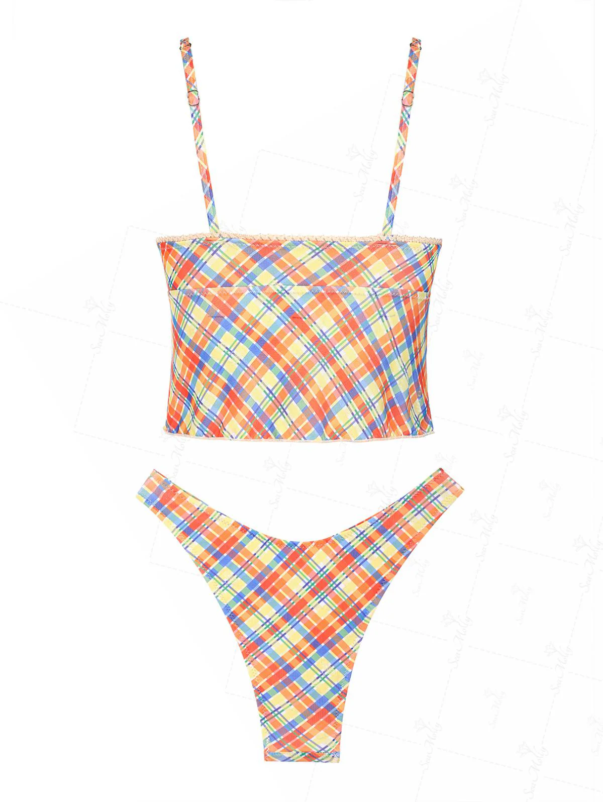 Seamolly Tankini-Set mit Gingham-Spitzenbesatz und Schleife-Dekor - Image 9