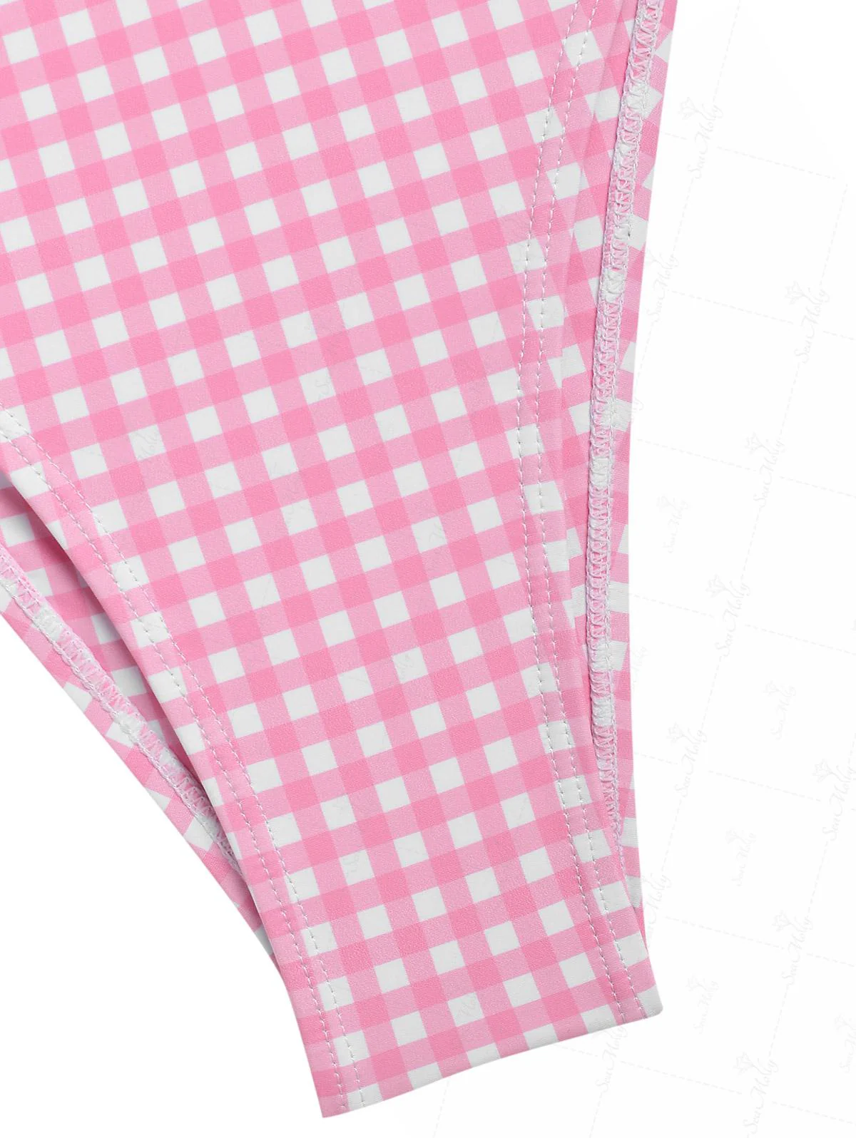 Seamolly Tankini-Set mit gerafftem Gingham-Schleifendekor und fester Rückseite - Image 6