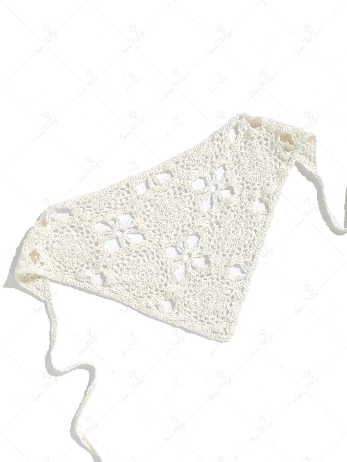 Vintage Handgemachtes Häkel-Strick-Bandana-Dreieckstuch-Stirnband-Haar-Schal - Image 10