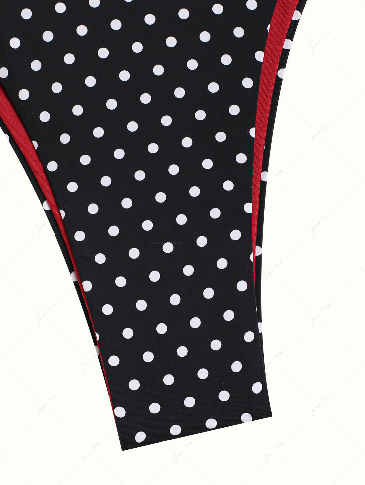 Janex Black Contrast Color Polka Dot Print String Double Layer Bikini Set - Image 10