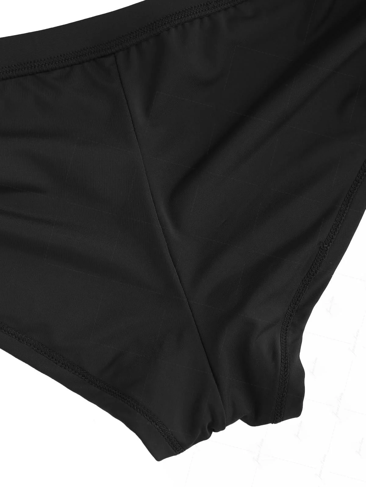 Schwarze, einfarbige Bikinihose mit seitlichem Raffverschluss, freche Badeshorts - Image 5