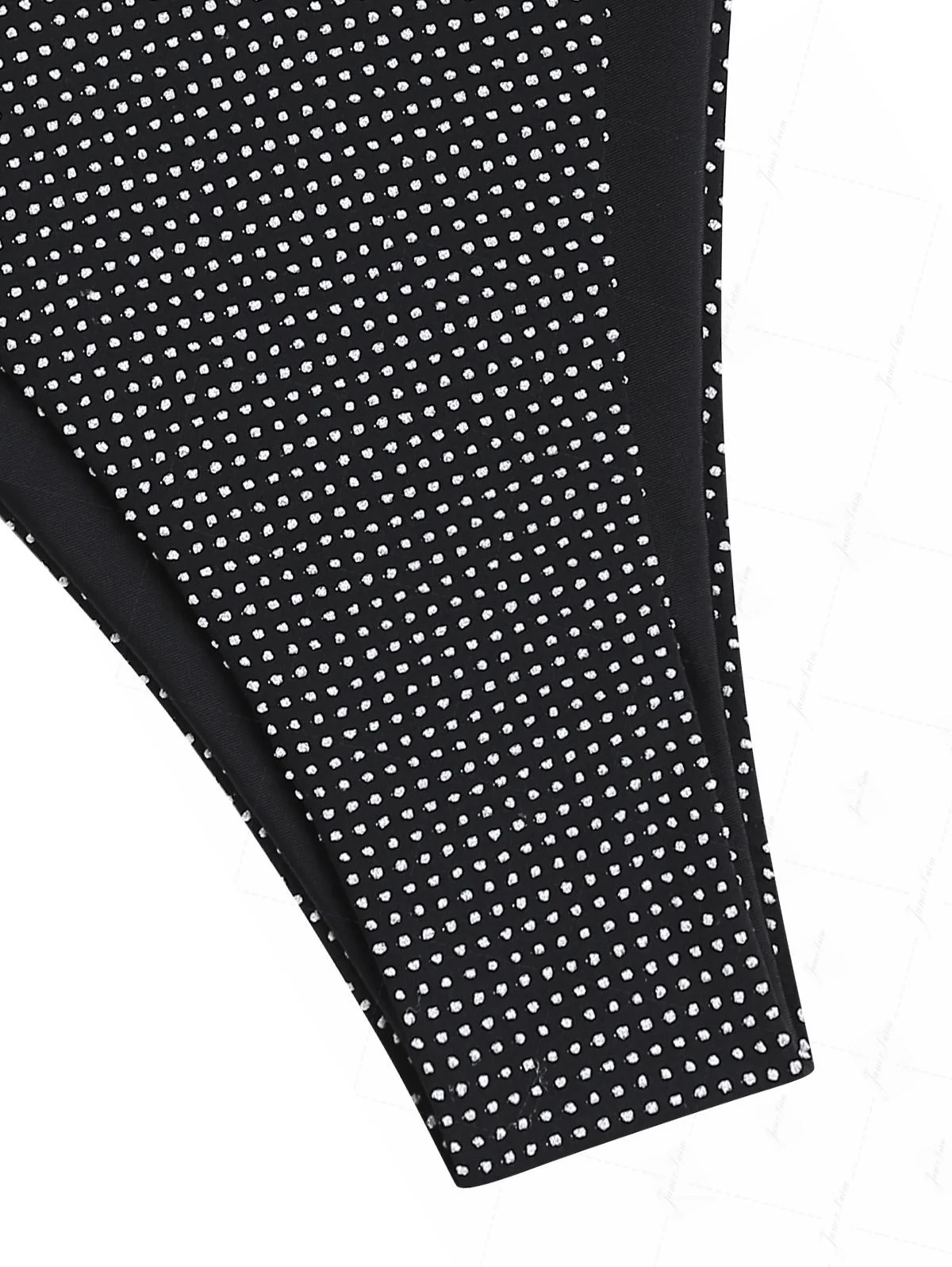 Schwarzes Tankini-Set aus Jacquard-Stoff mit Nadel-Punkt-Jacquard-Muster und Neckholder-Schleifen - Image 15