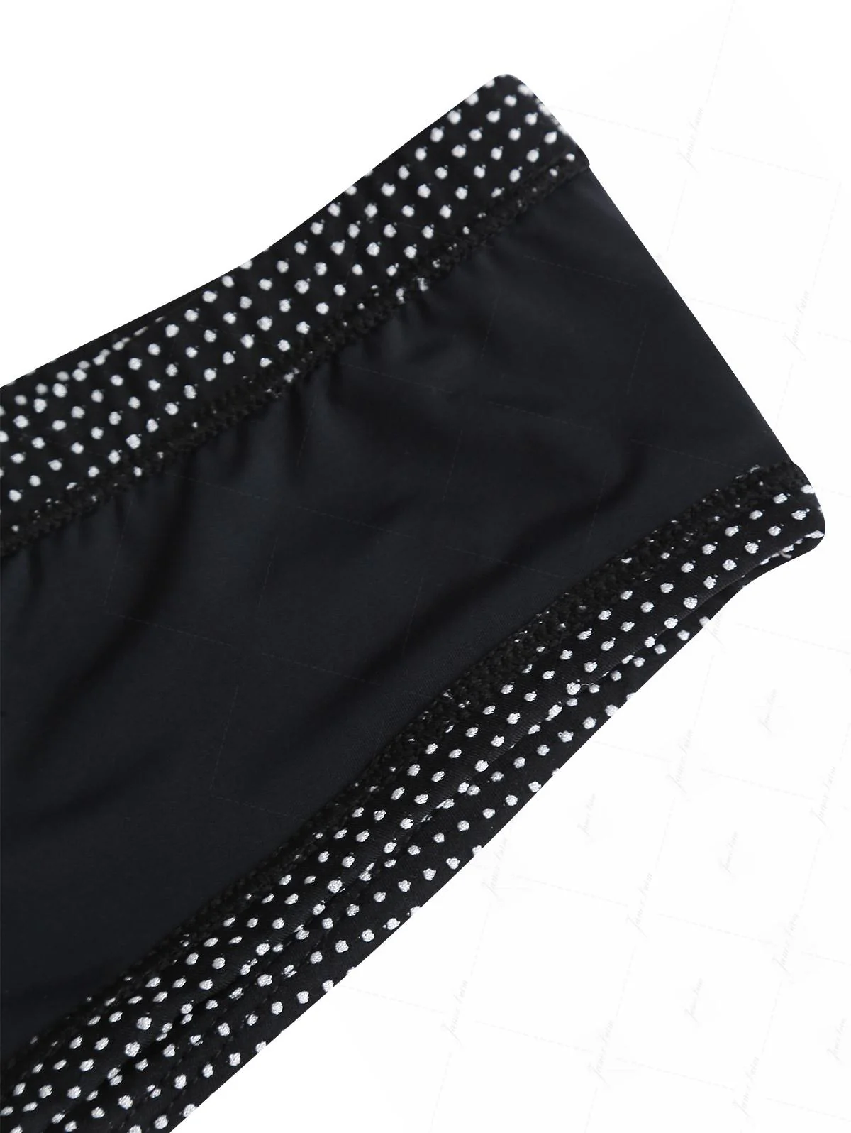 Janex Black Pin Dot Jacquard Fabric Picot Trim Underwire Bikini Set - Image 13