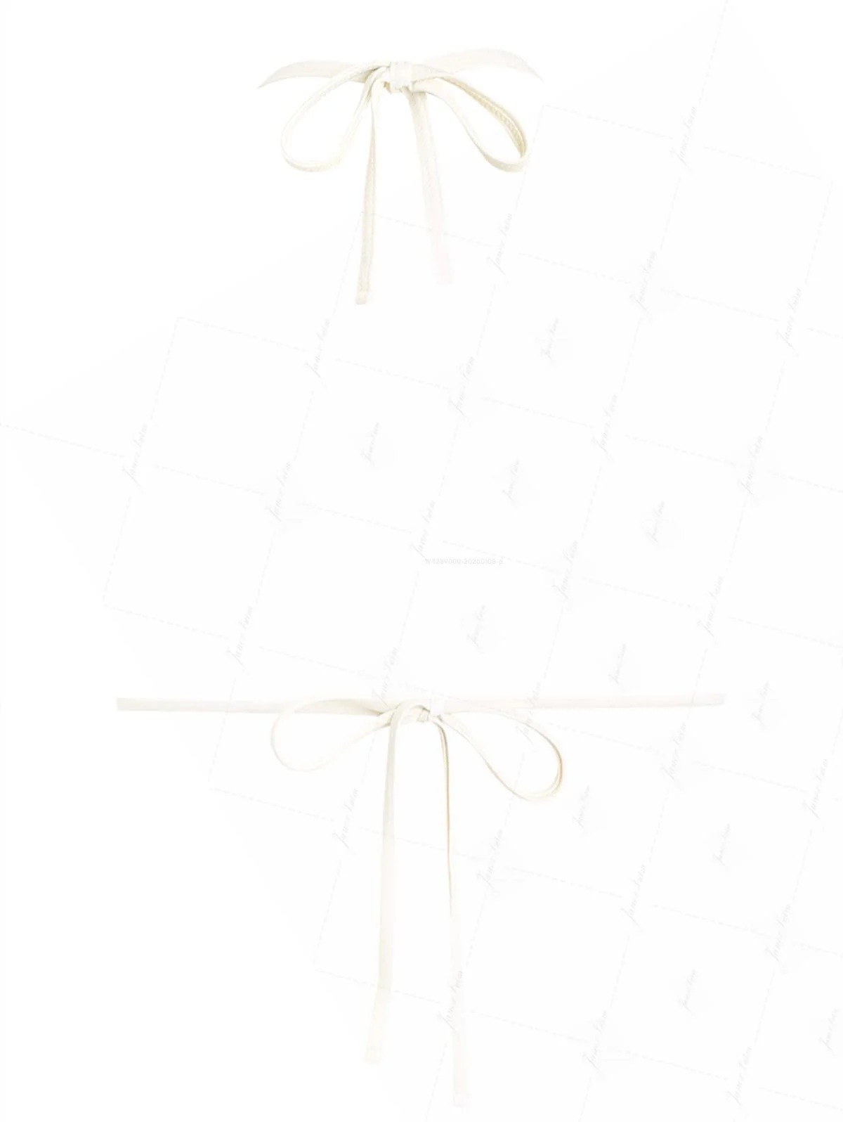 Kirschrot gestreiftes Neckholder-Triangel-Bikini-Oberteil mit kontrastierender Einfassung - Image 5