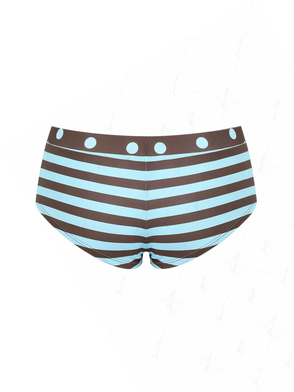 Bikinihose mit Kaffeestreifen und Polka-Dot-Muster, freche Badeshorts - Image 2