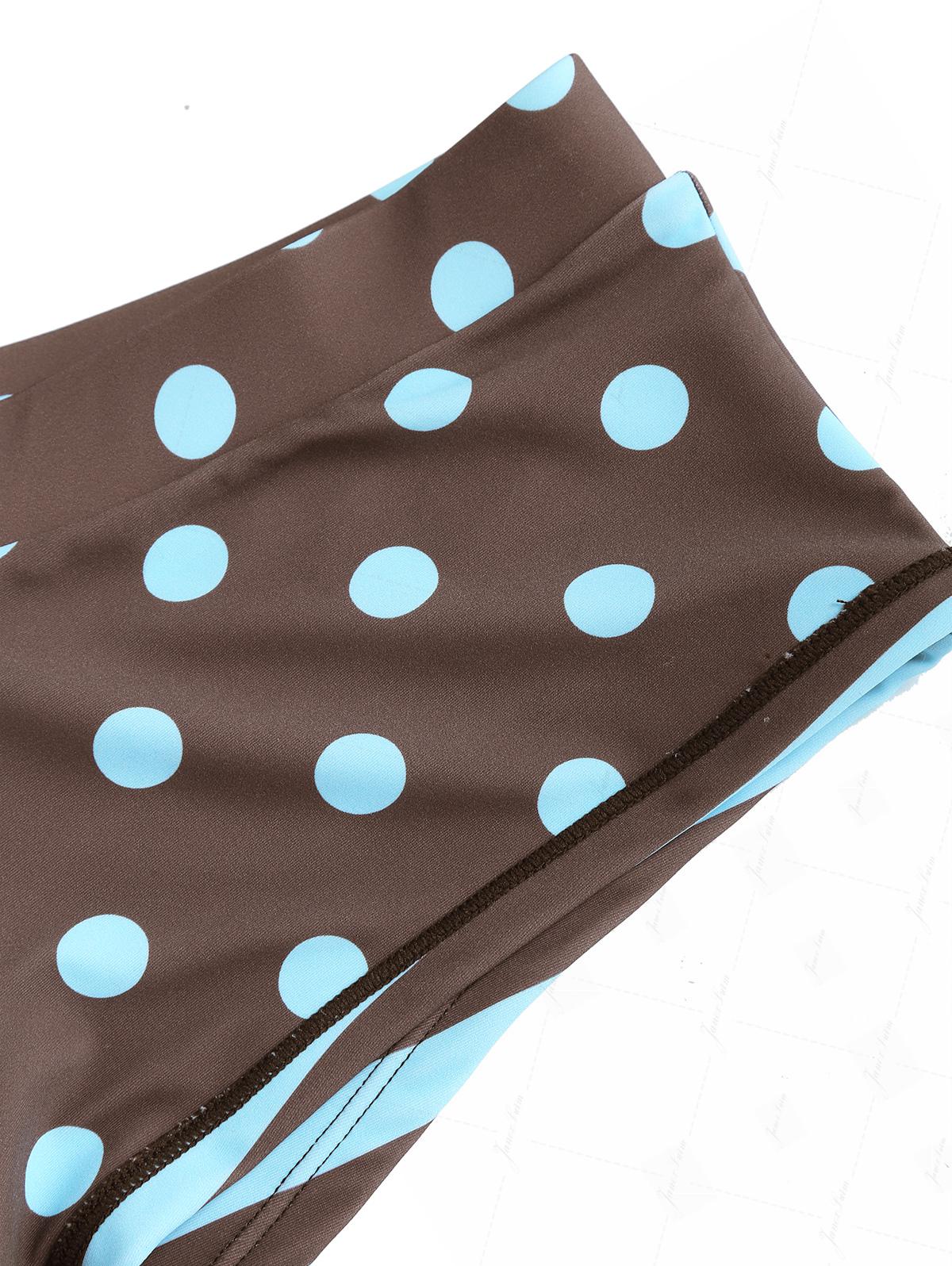 Bikinihose mit Kaffeestreifen und Polka-Dot-Muster, freche Badeshorts - Image 5