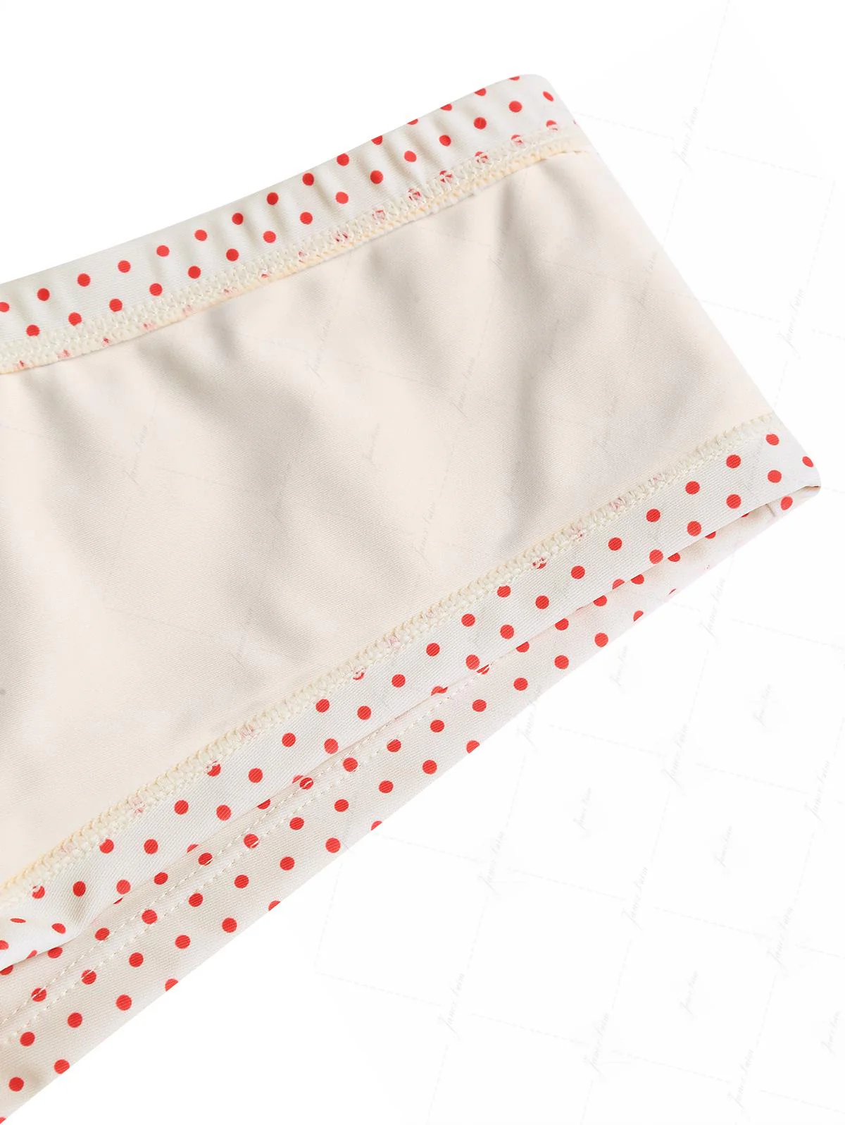 Bikinihose mit Kristallcreme-Polka-Dots und Schleife, freche Badeshorts - Image 3