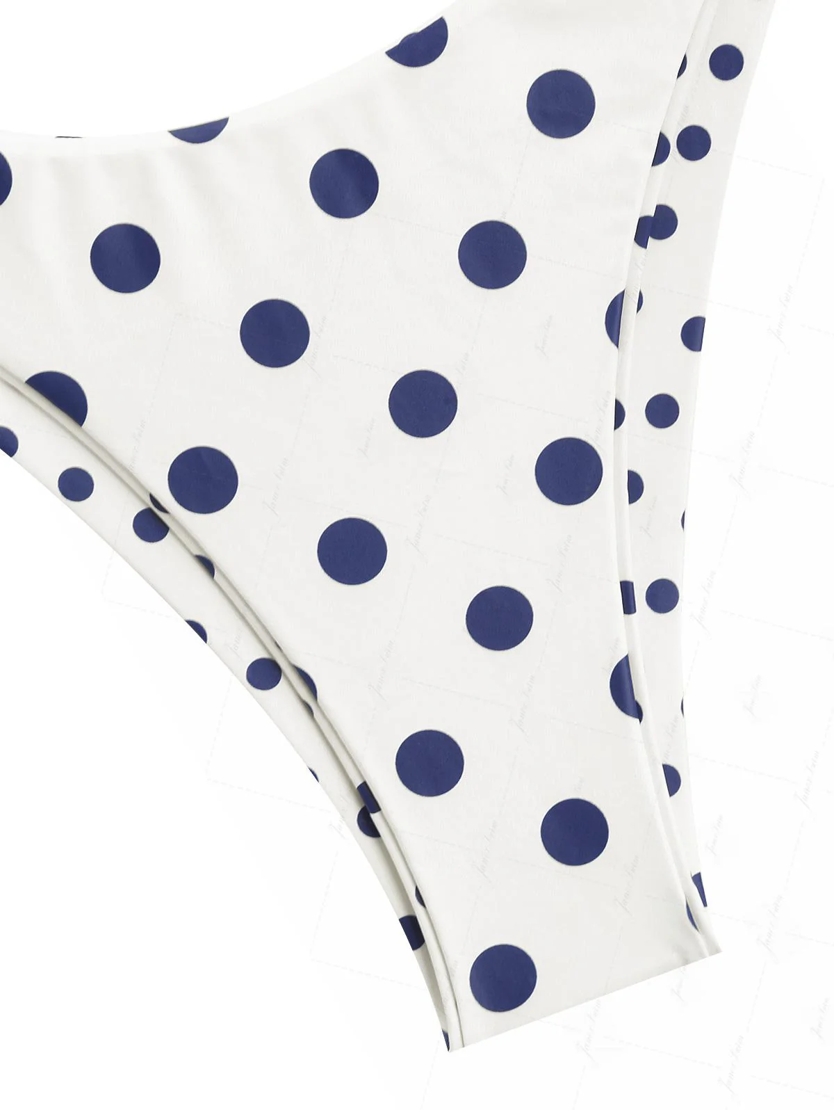 Wendbares Bikinihöschen mit Vintage-Polka-Dot-Print in Kristallcreme - Image 6