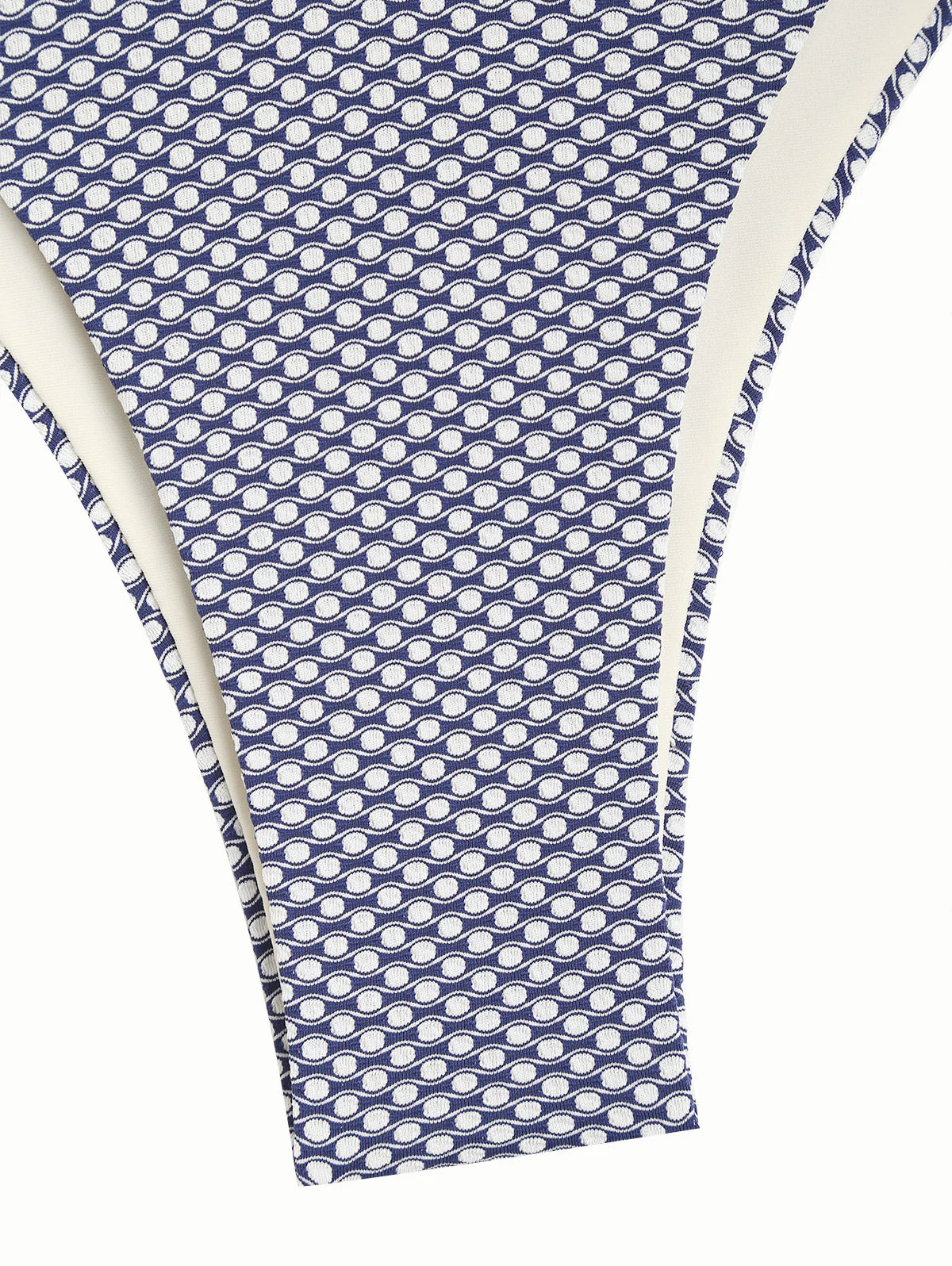 Deep Blue Contrast Color Polka Dot O Ring Double Layer Bikini Set - Image 7