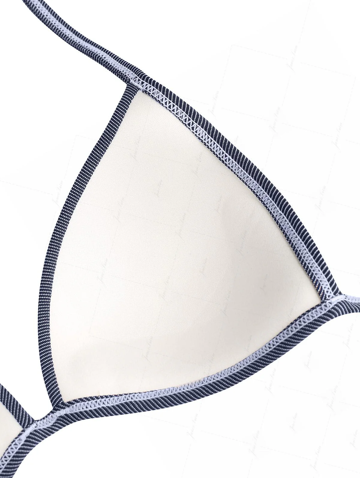 Dunkelblaues Bikini-Oberteil aus Denimstoff mit Neckholder und Triangel-Push-up-Effekt - Image 4