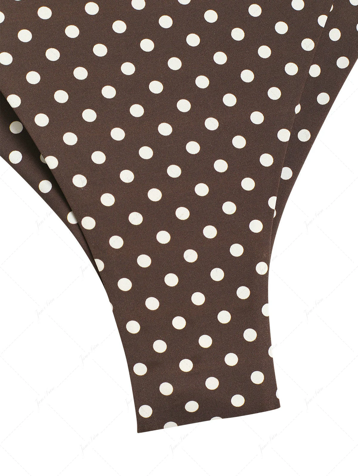 Bikini-Set mit tiefbraunem, gepunktetem Triangel-Top aus Spitze mit Schleife und frechem brasilianischem Höschen - Image 6