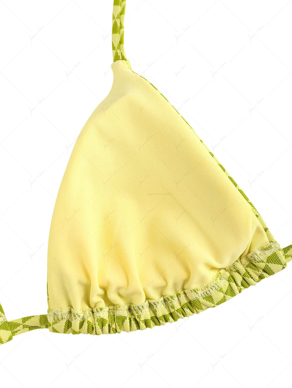 Grünes Bikini-Oberteil mit Dreiecksmuster und Neckholder - Image 6