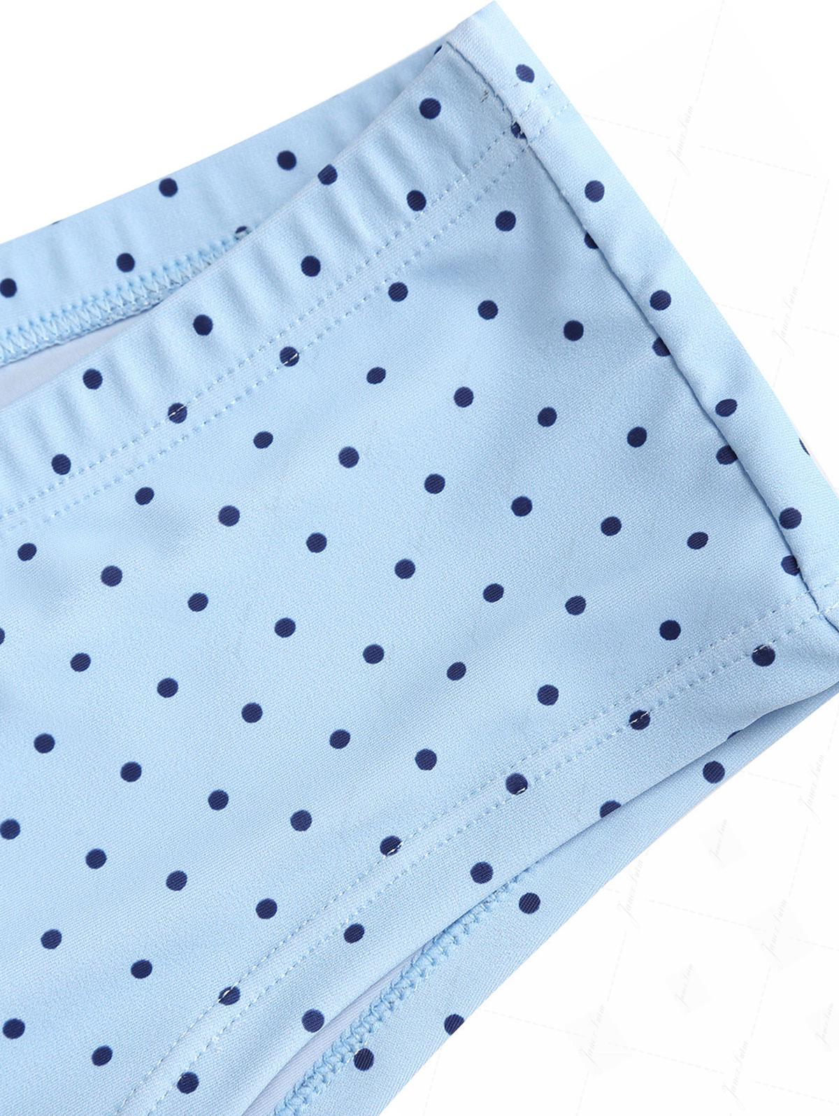 Hellblaue Bikinihose mit weißen Punkten und Schleife, freche Badeshorts. - Image 4