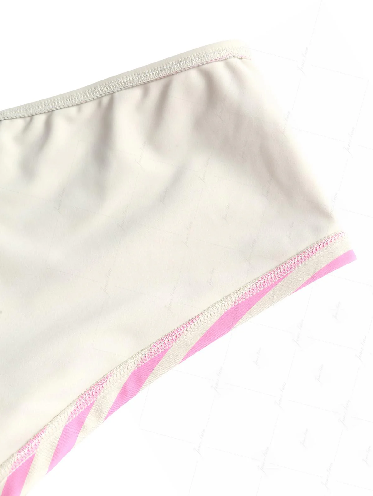 Hellrosa gestreifte Bikinihose mit Umschlagverschluss, freche Badeshorts - Image 13