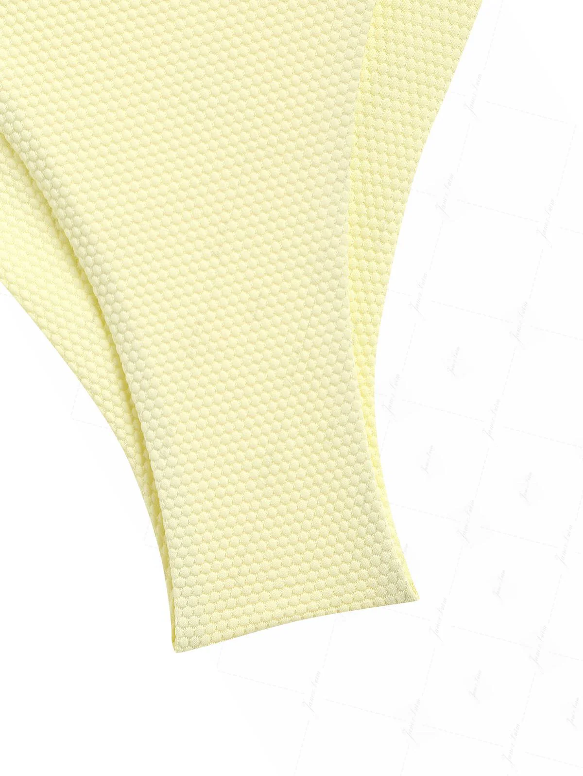 Light Yellow Textured Knit Fabric Triangle Top & Cheeky Brazilian Bottom Bikini Set - Image 6