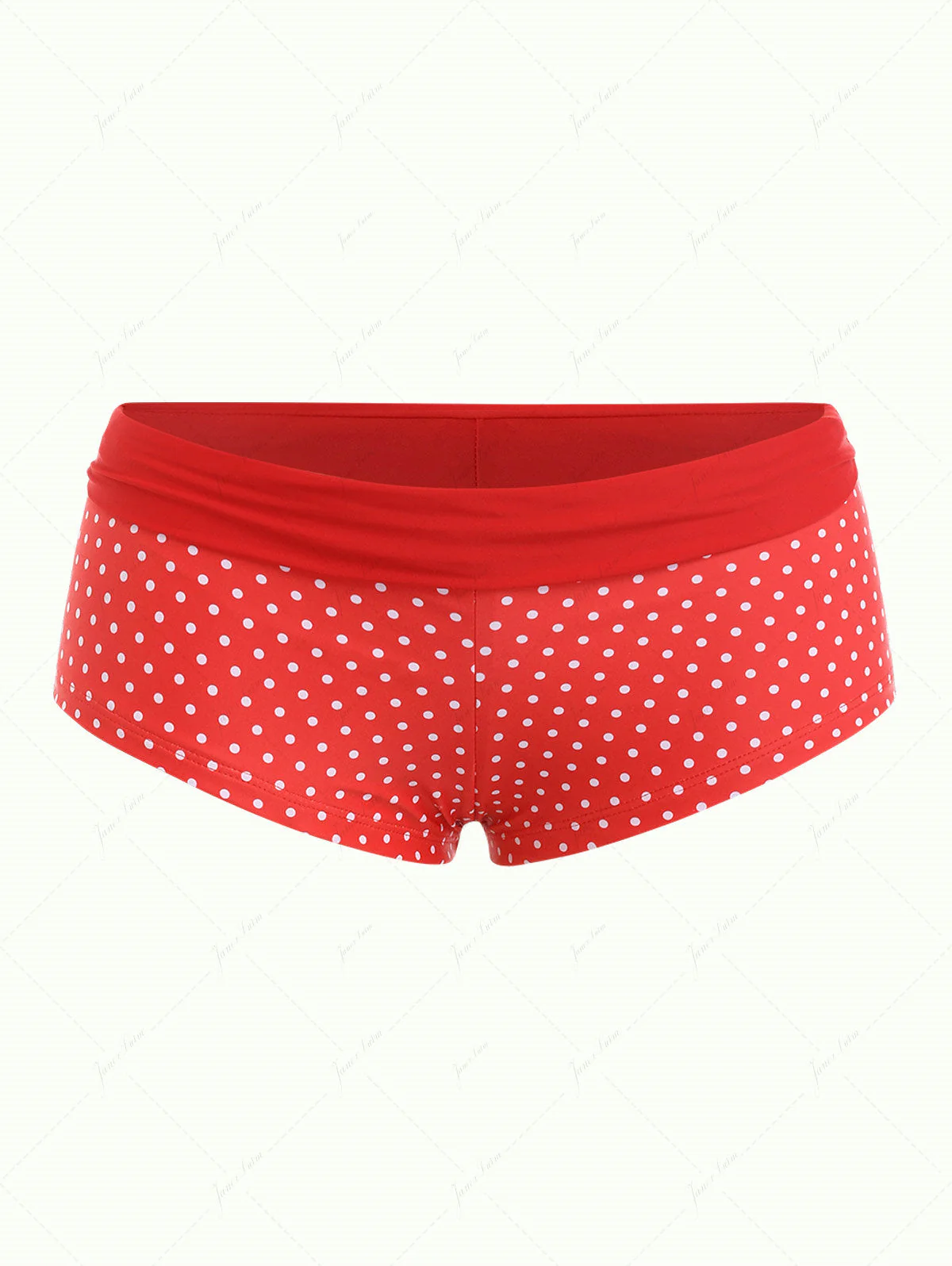 Rote Bikinihose mit Polka-Dot-Muster, 2-in-1-Verschluss - Image 3