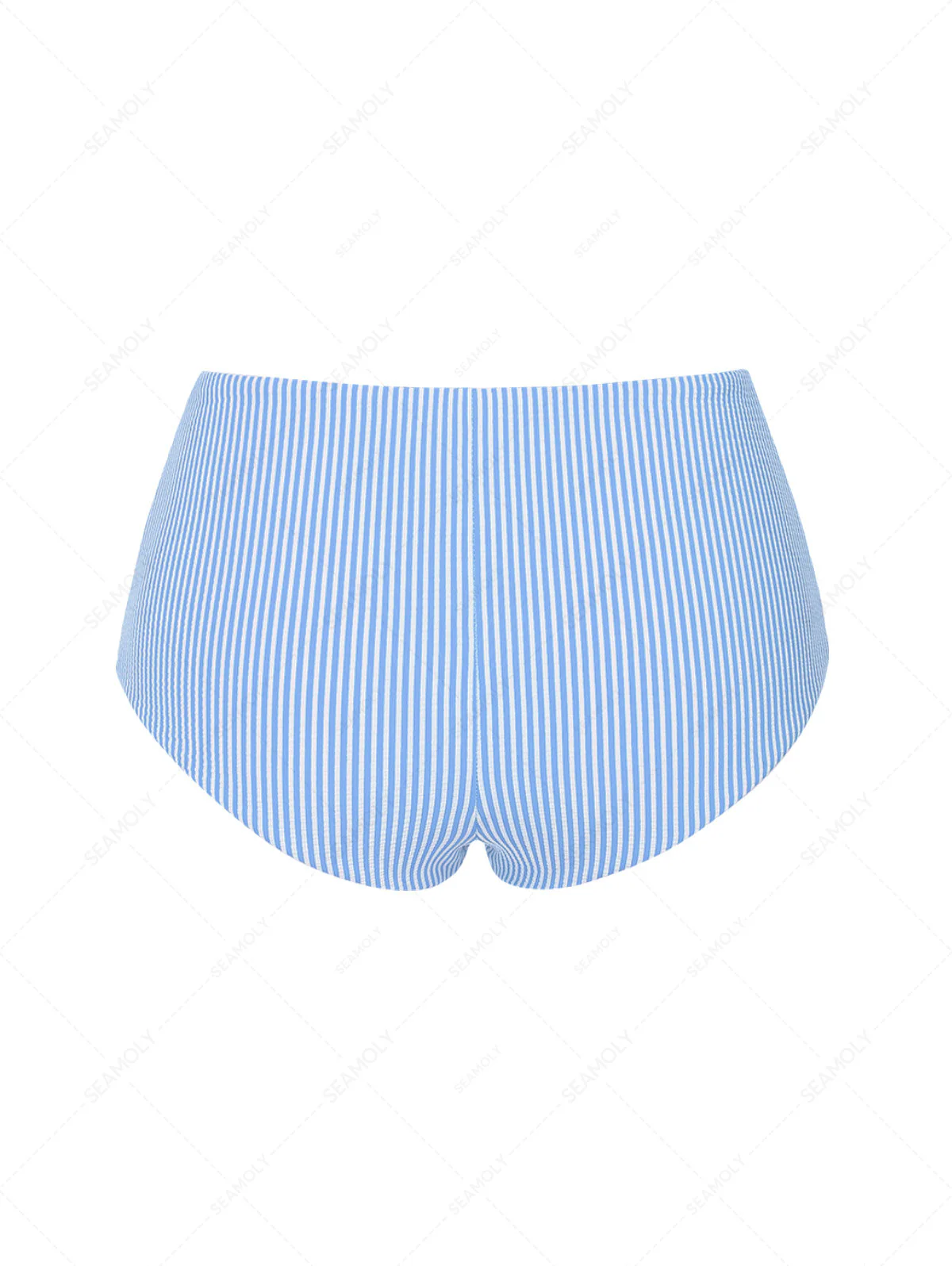 Gestreifte, hochgeschnittene Bikinihose mit mittlerer Bedeckung - Image 8