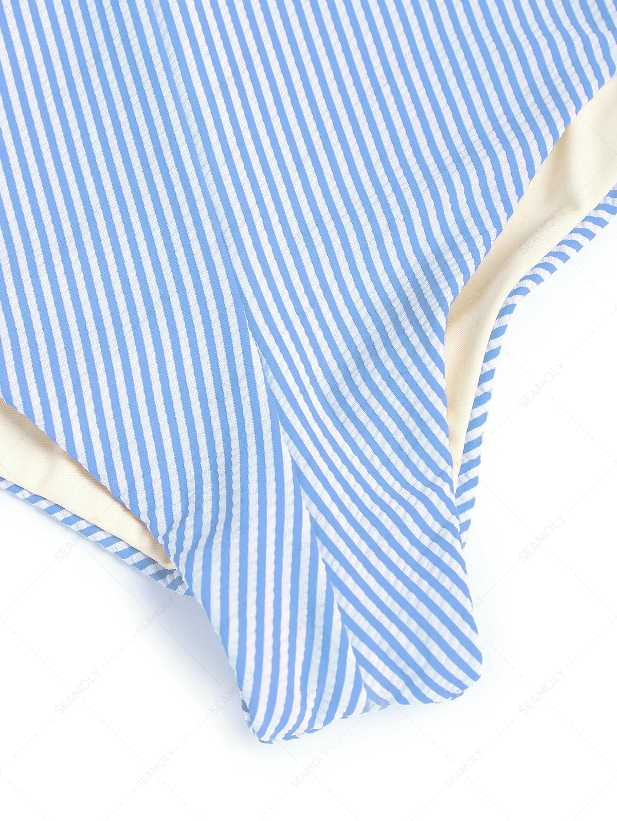 Gestreifte, hochgeschnittene Bikinihose mit mittlerer Bedeckung - Image 9
