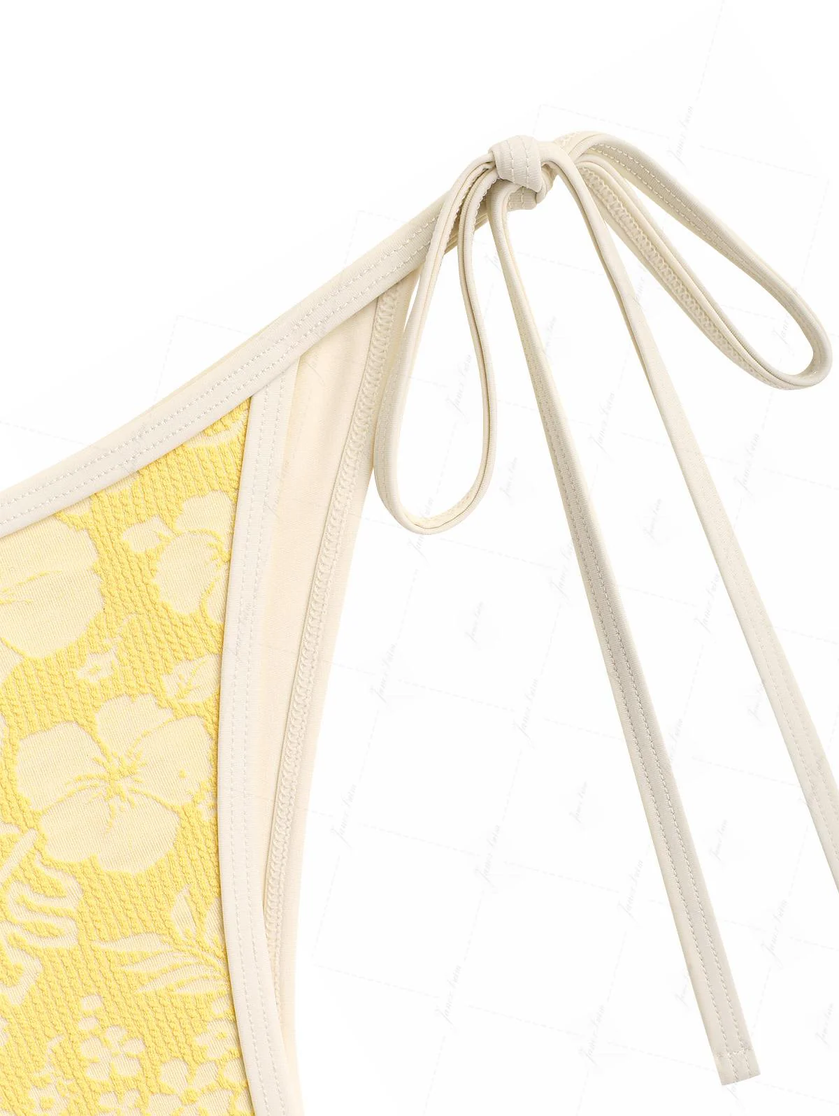 Gelbes Bikini-Set aus recyceltem Jacquard-Stoff: Push-up-Oberteil und freches brasilianisches Höschen - Image 5