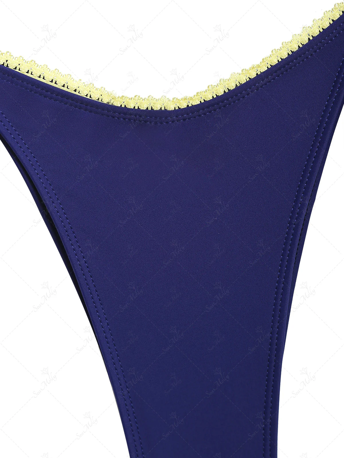 Seamolly Picot Trim Bow Decor Neckholder Tie Triangle String Bikini Set - Image 10