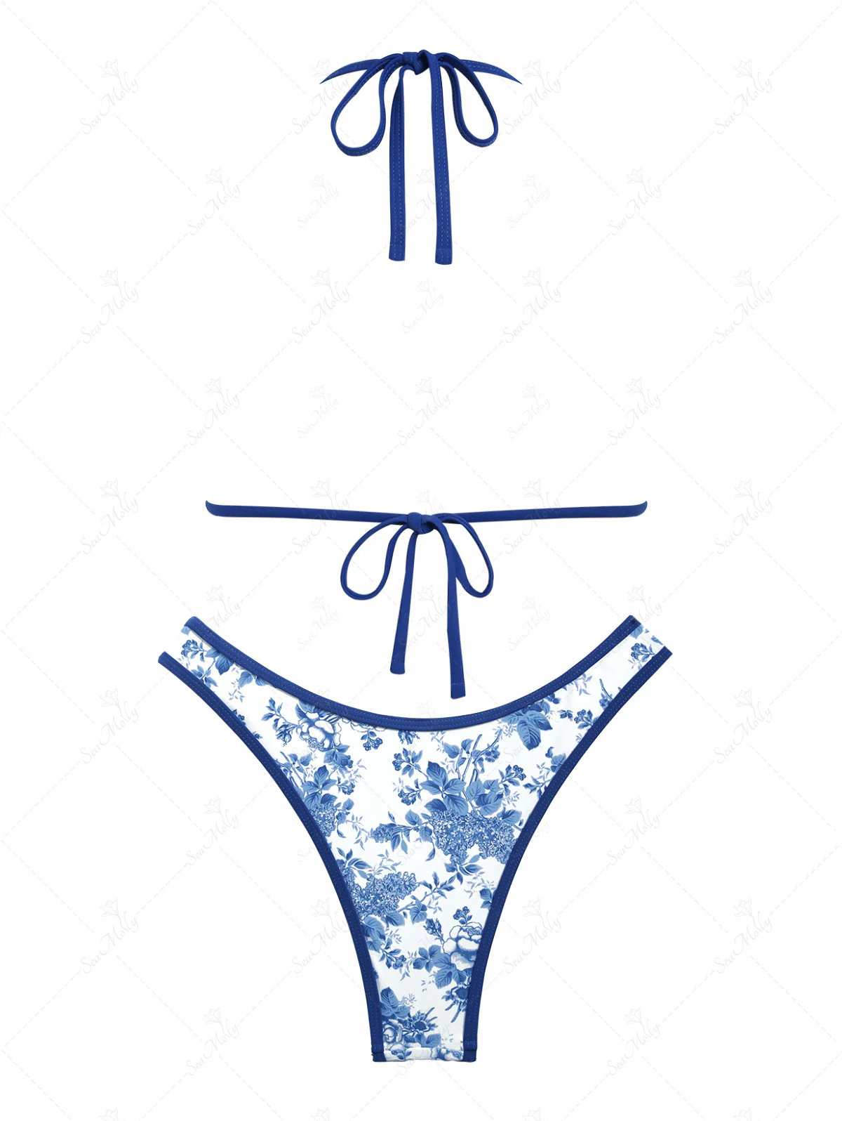 Seamolly – Triangel-Bikiniset mit Neckholder und Blumenmuster im Vintage-Stil mit Schleife und Blumenmuster - Image 10
