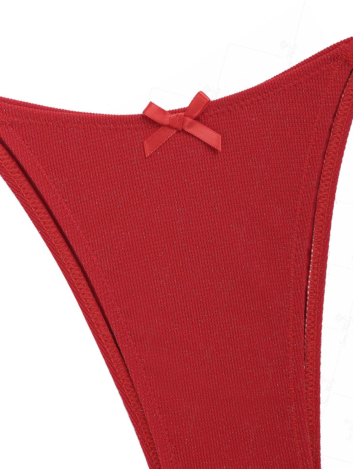 Seamolly Tankini-Set mit Lurex-Glitzer, funkelndem Spitzenbesatz, Schleifendekor und seitlicher Schnürung - Image 8