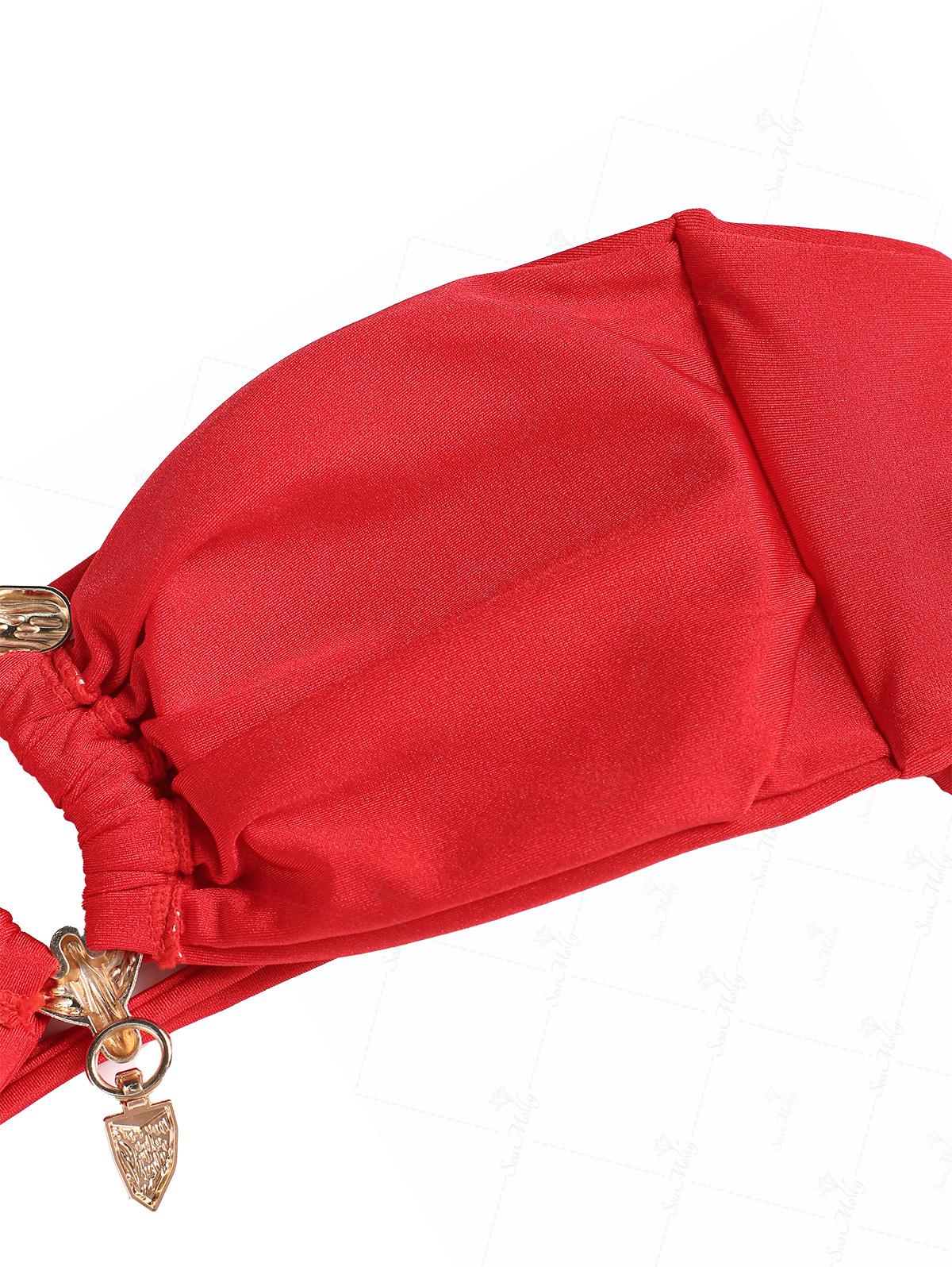 Seamolly Vintage Bikini-Set mit gerafftem U-Ring-Bandeau-Top und frechem brasilianischem Höschen - Image 10