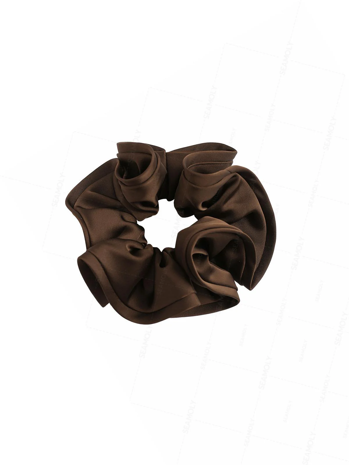 Großes Haargummi aus Satin, einfarbig, in Form einer Blütenknospe, gerüscht - Image 11