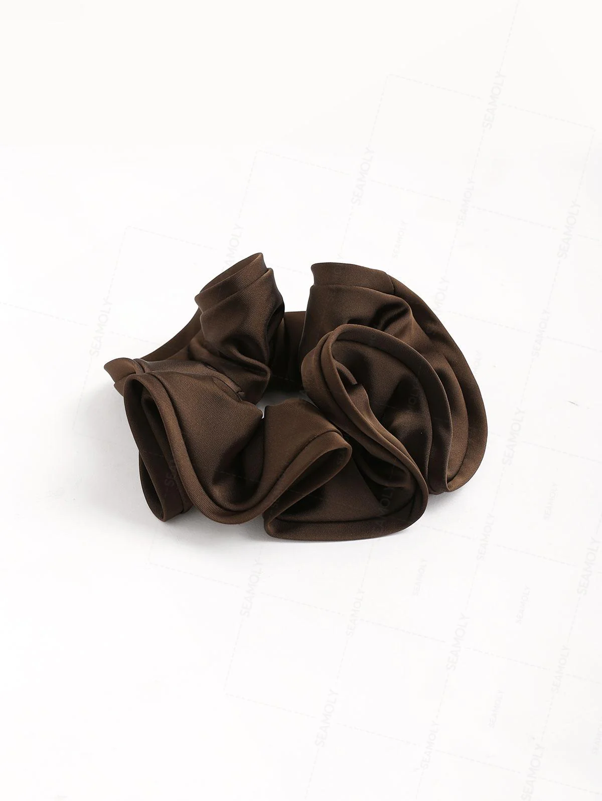 Großes Haargummi aus Satin, einfarbig, in Form einer Blütenknospe, gerüscht - Image 12