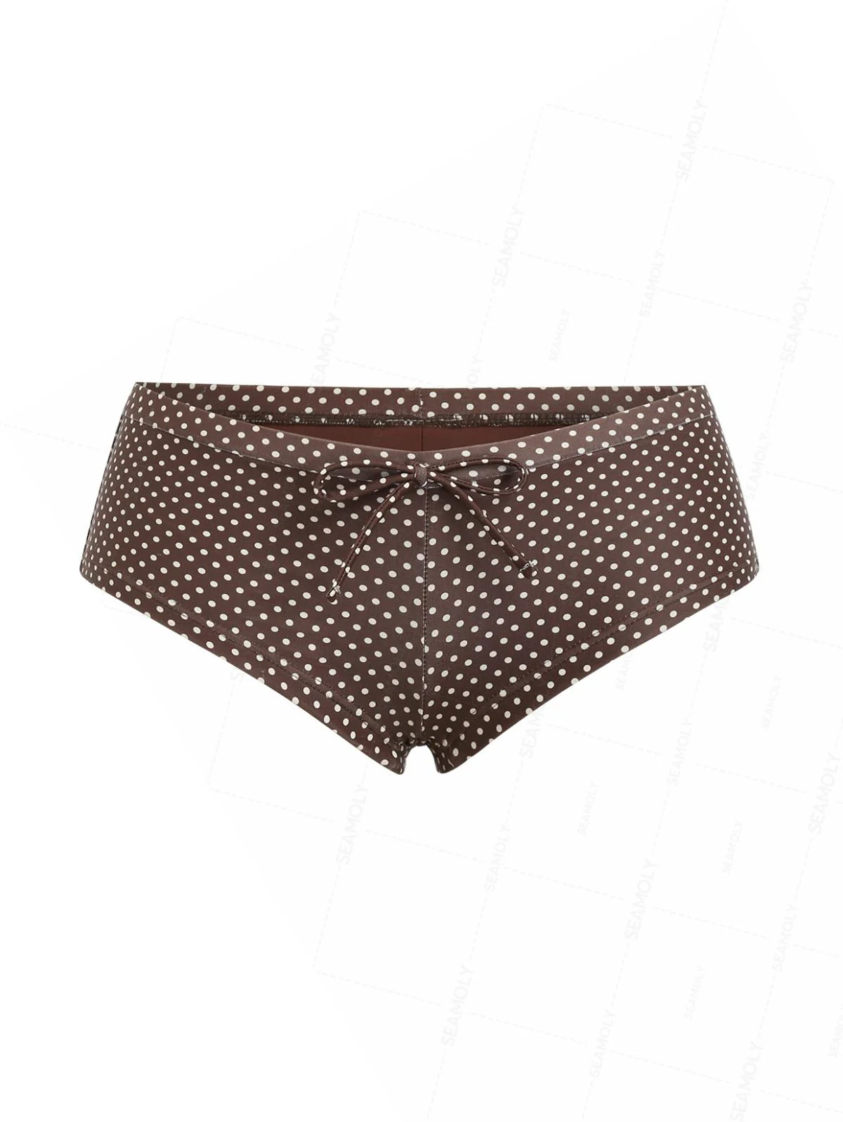 Seamolly Polka Dot Print Bikini Bottom Cheeky Swim Boyshorts