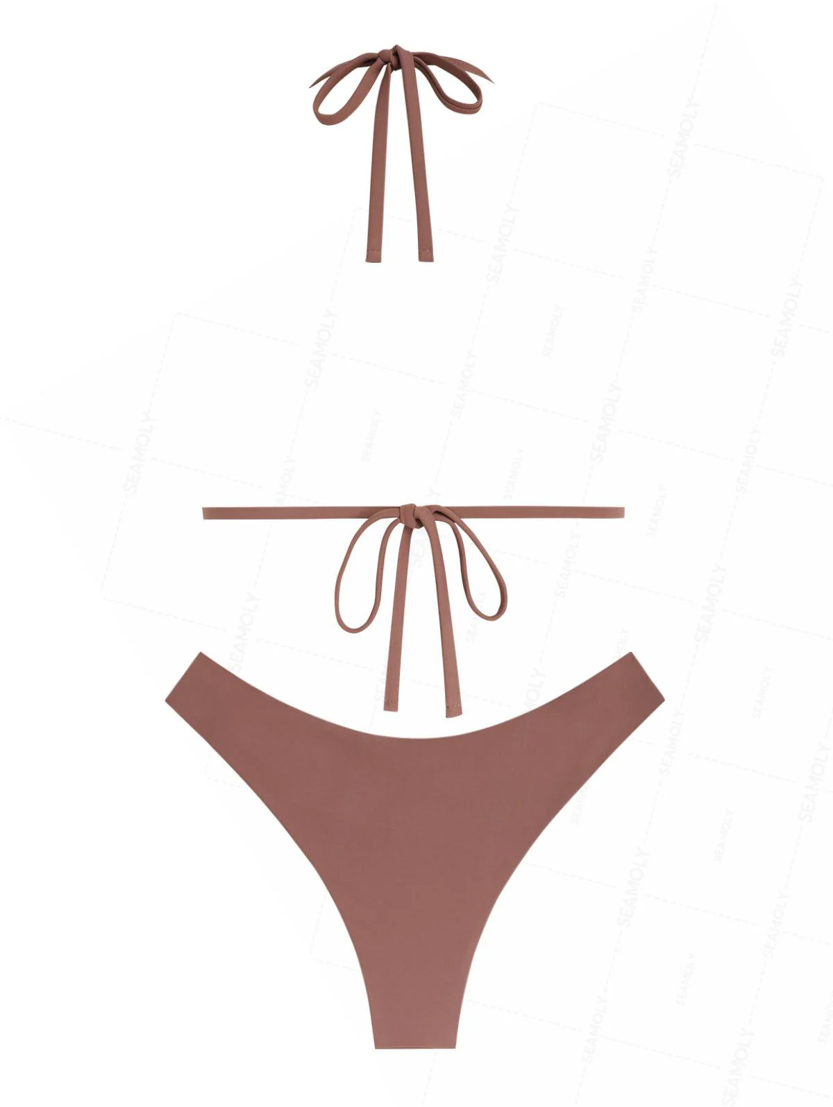 Seamolly besticktes Neckholder-Triangel-Bikini-Set mit Muschelkanten - Image 5