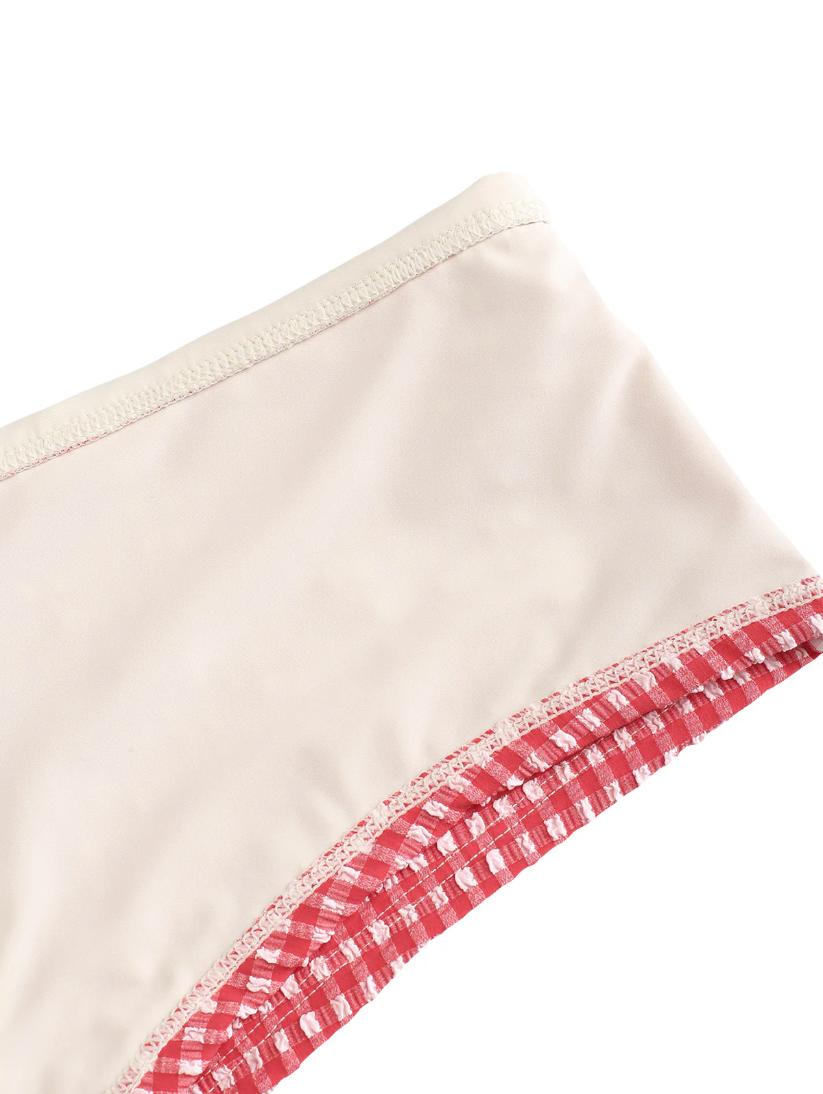 Seamolly 3 Piece Gingham Textured O Ring Double Layer Cheeky Boyshort Bikini Set - Image 11