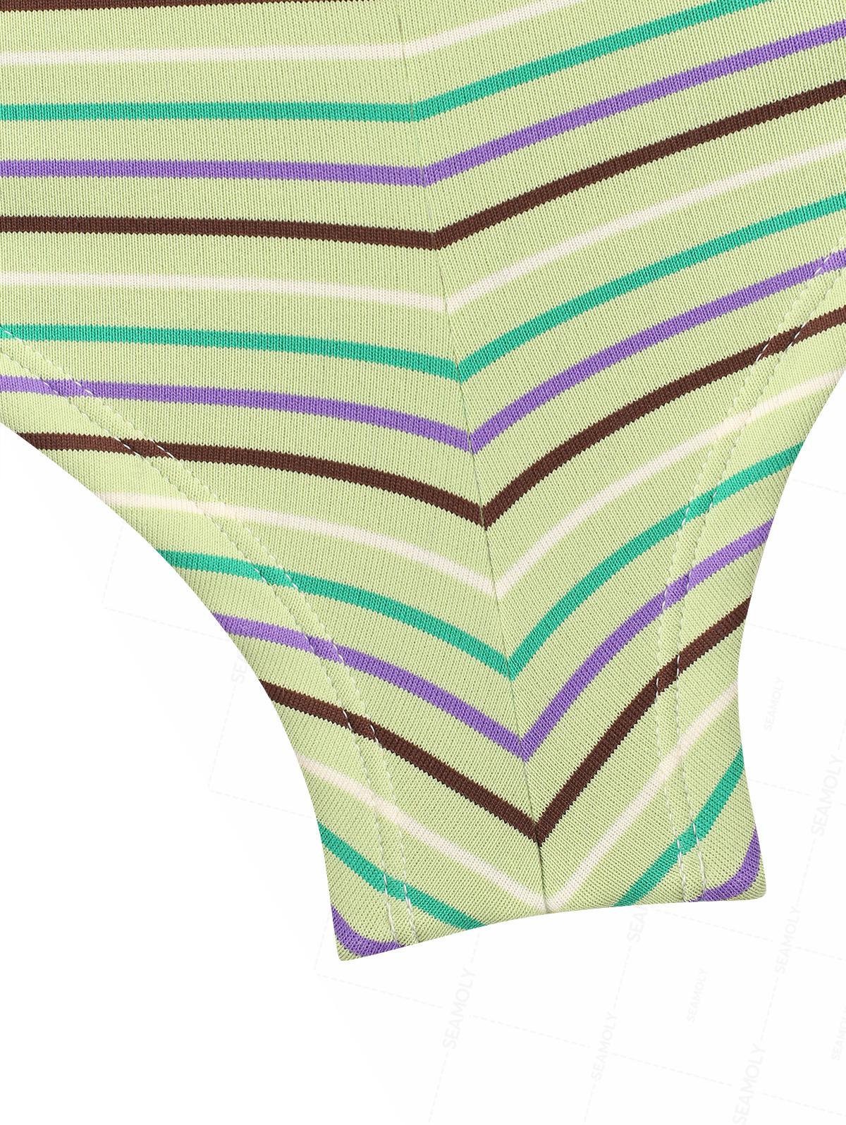 Seamolly Knit Striped Bowknot Bikini Bottom Cheeky Swim Boyshorts - Image 5