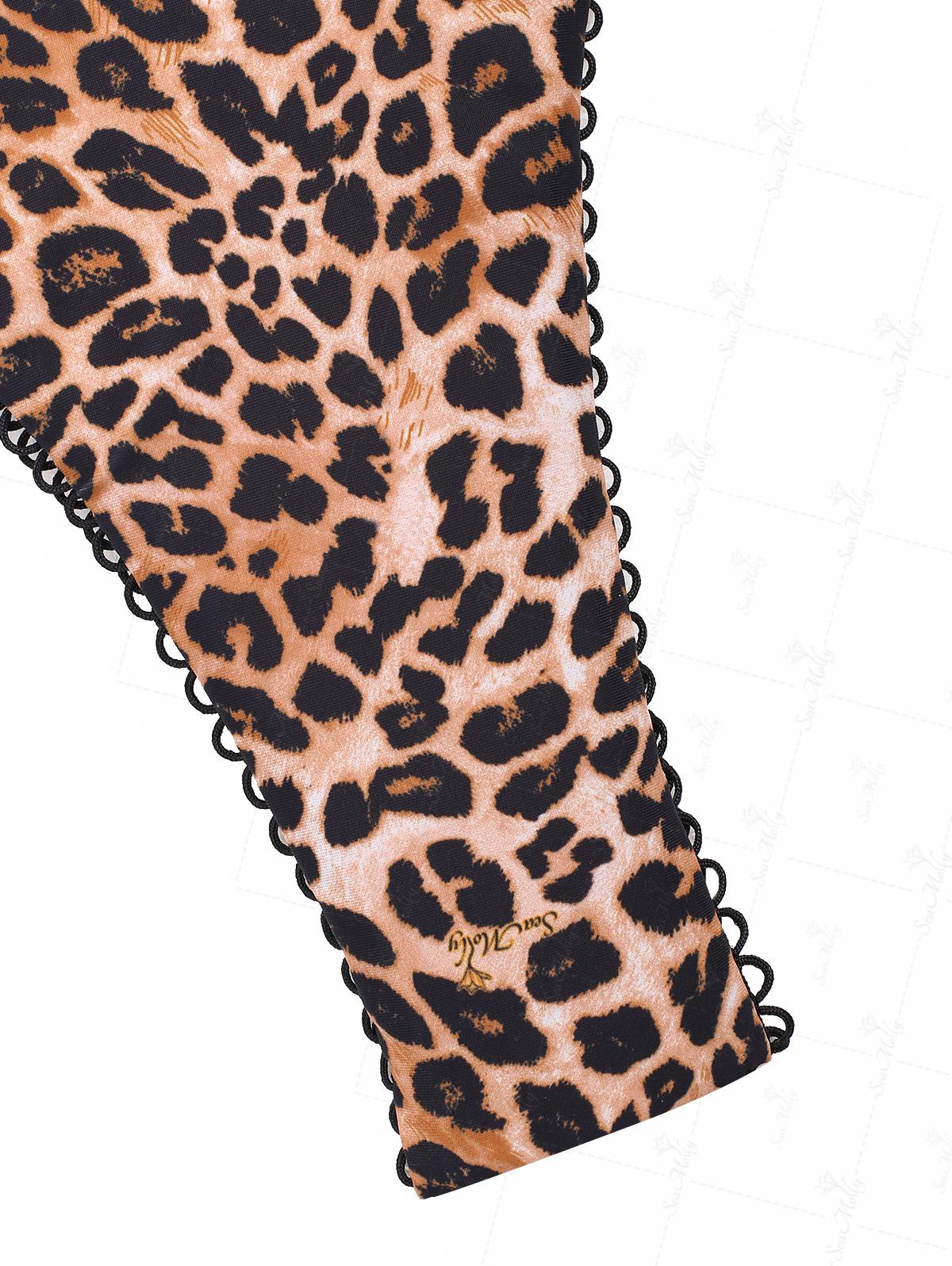 Seamolly Bikini-Set mit Leopardenmuster, Picot-Besatz und Schleife, Bügel und hohem Beinausschnitt - Image 11
