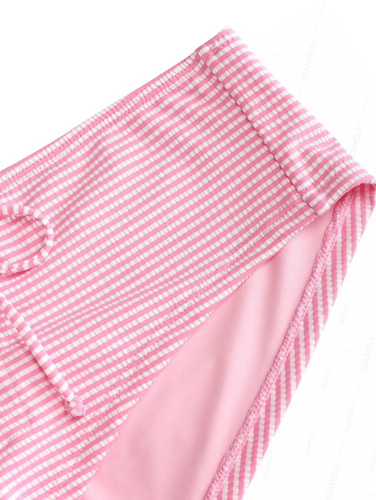 Seamolly Gestreifte Bikinihose mit Ösen und Schnürung, freche Badeshorts - Image 4