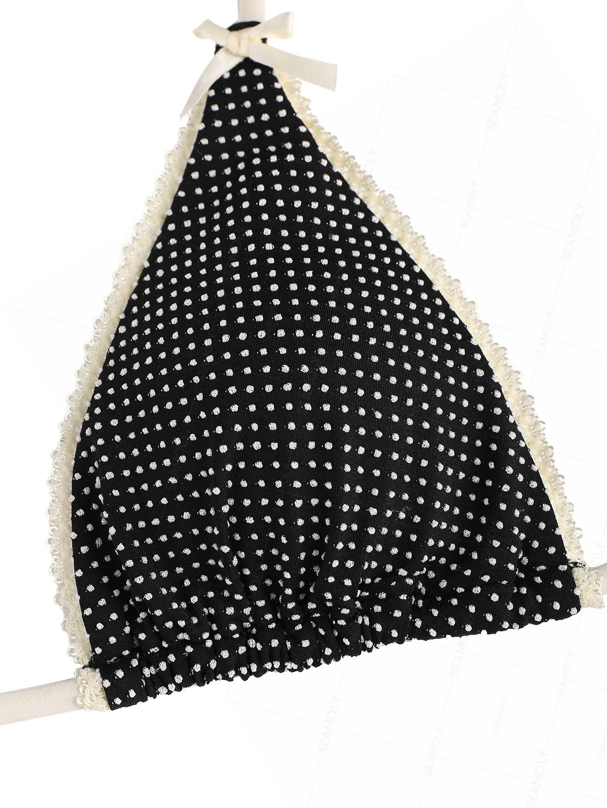 Seamolly 3-teiliges Bikini-Set mit Nadelpunktmuster, Jacquard-Spitze, Schleife, Dreiecksausschnitt und frechem Schnitt - Image 16