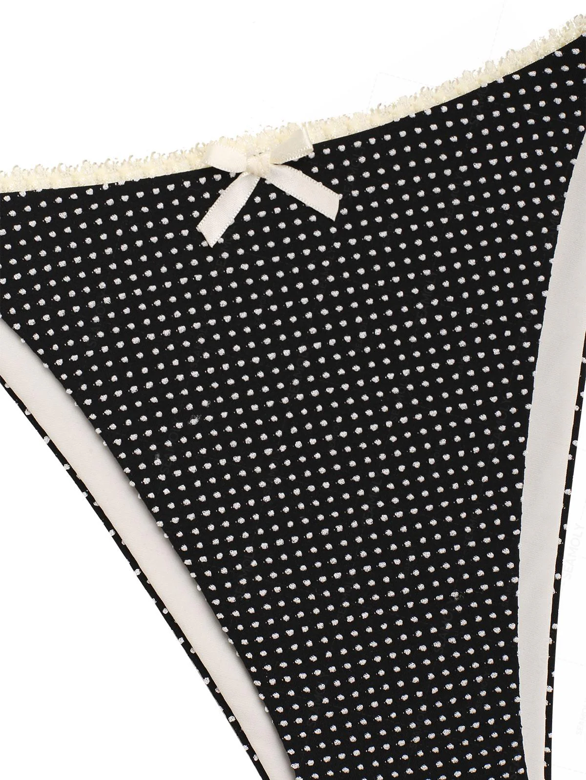 Seamolly 3-teiliges Bikini-Set mit Nadelpunktmuster, Jacquard-Spitze, Schleife, Dreiecksausschnitt und frechem Schnitt - Image 18